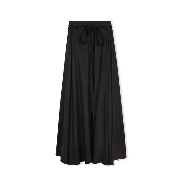 argue◆french linen flare long skirt French Linen Skirt | Black [Final Sale] – C'Moi