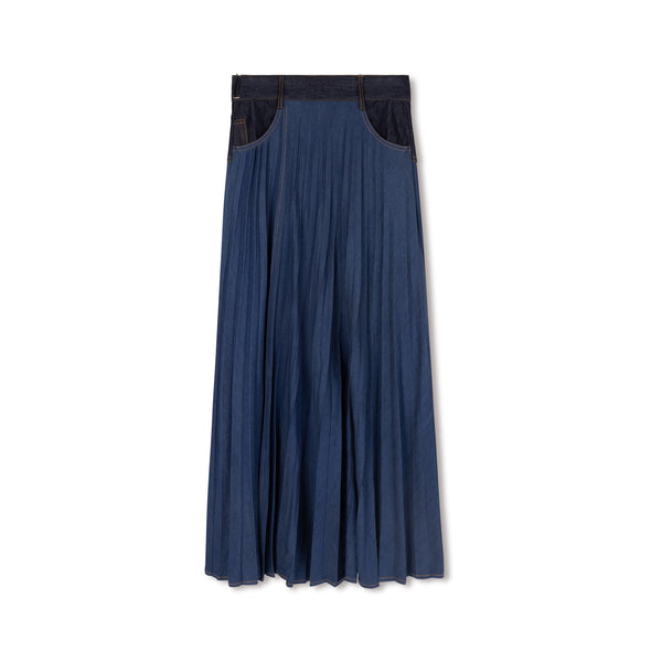 スカート REMI RELIEF / Wrap Skirt 041 gathered tie-up wrap skirt in cotton voile – Lucinda