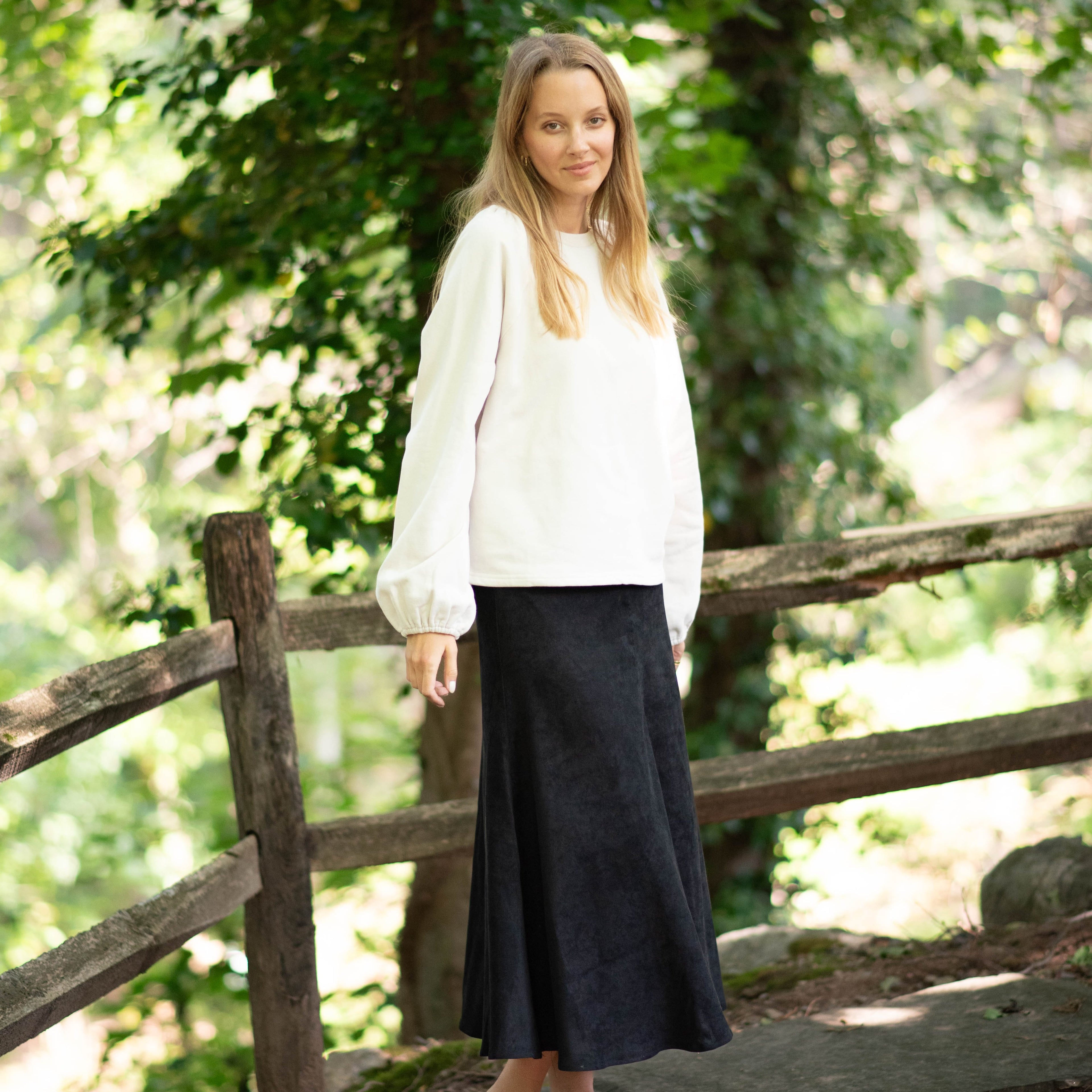 Suede Maxi Skirt | Black