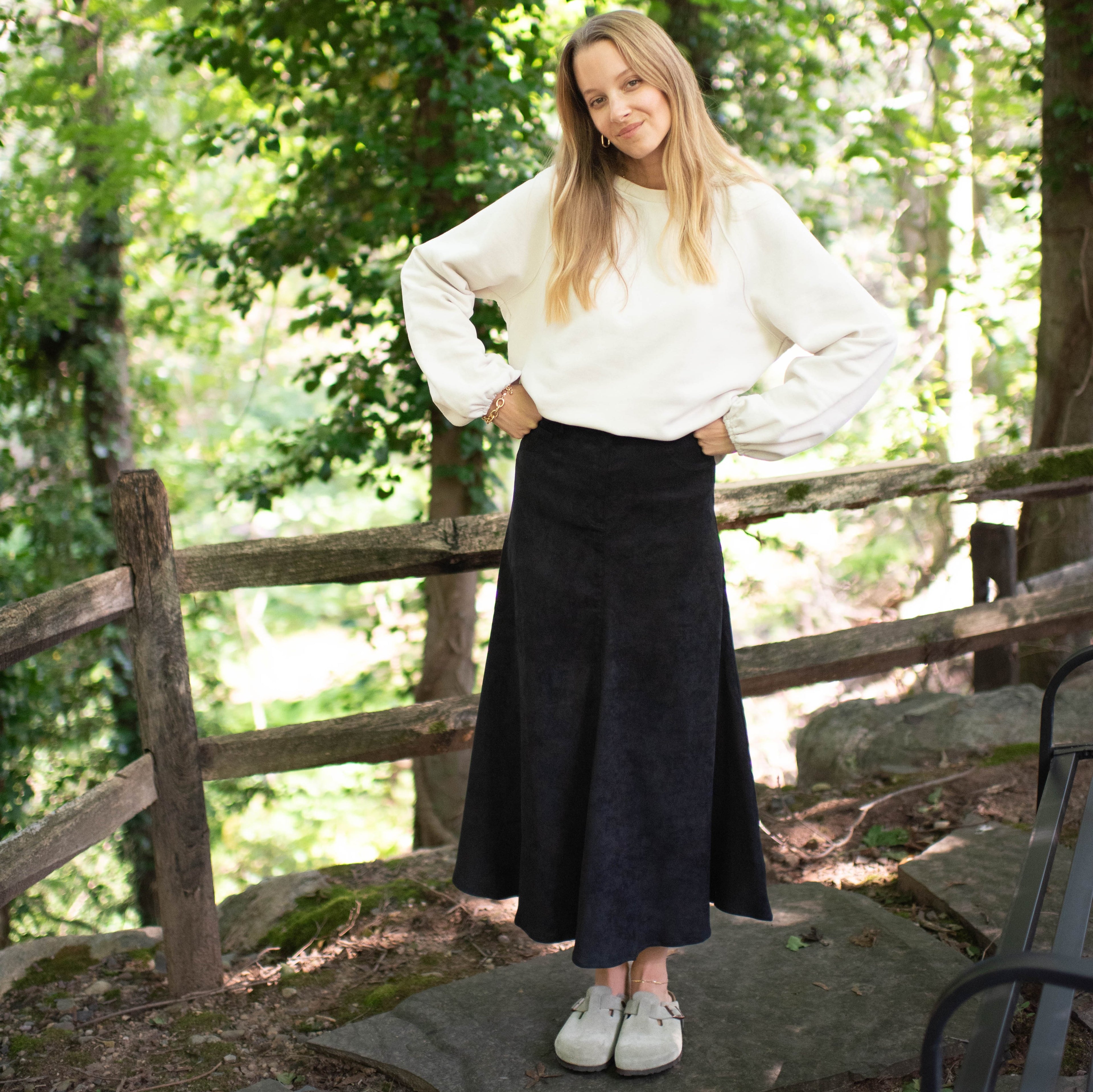 Suede Maxi Skirt | Black