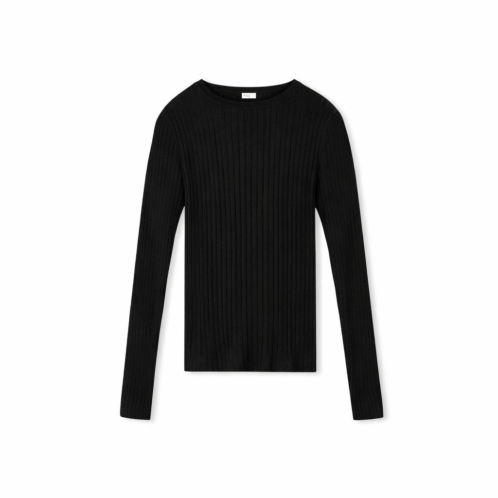 Rolled Collar Knit sweater | Black