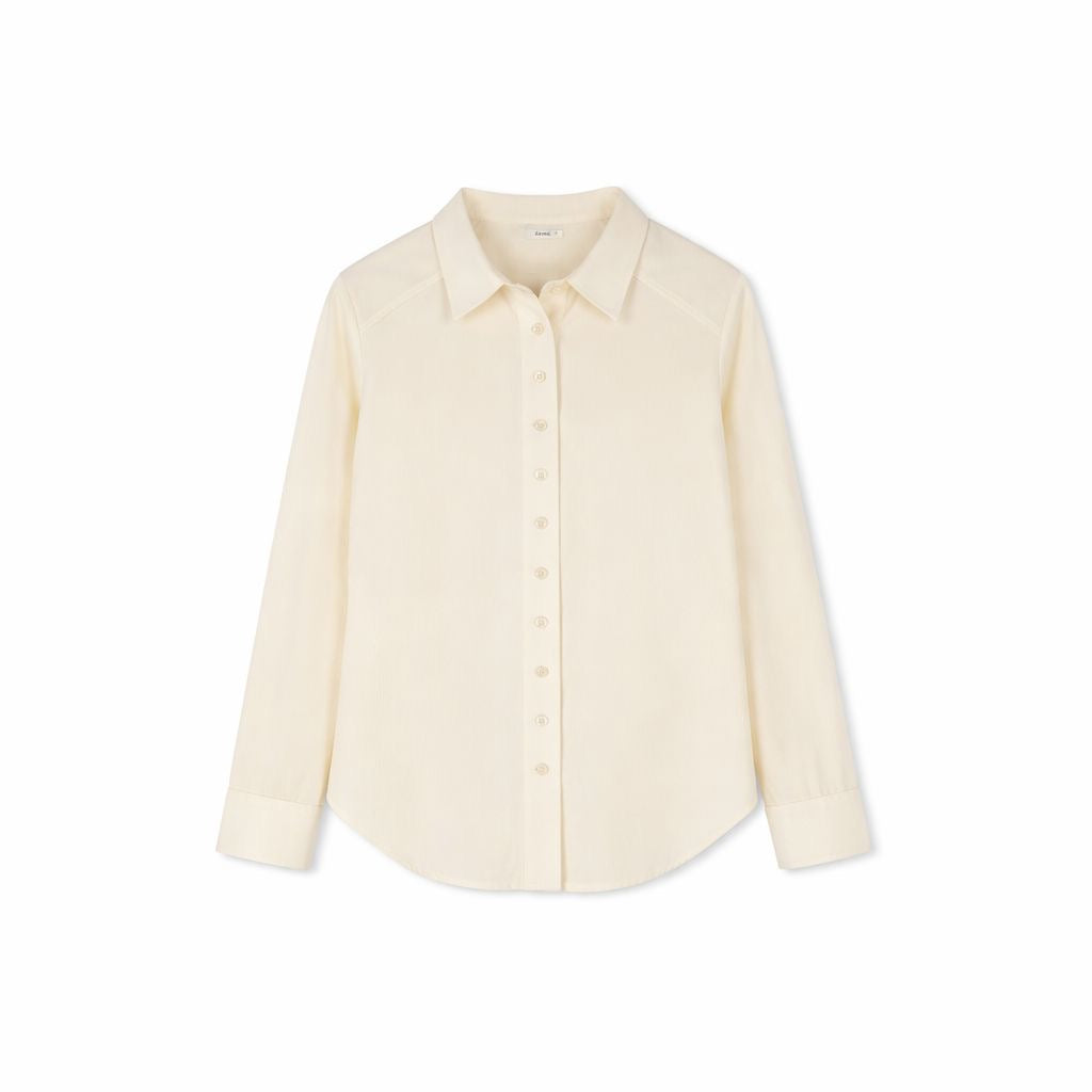 Detailed button-down blouse | Beige
