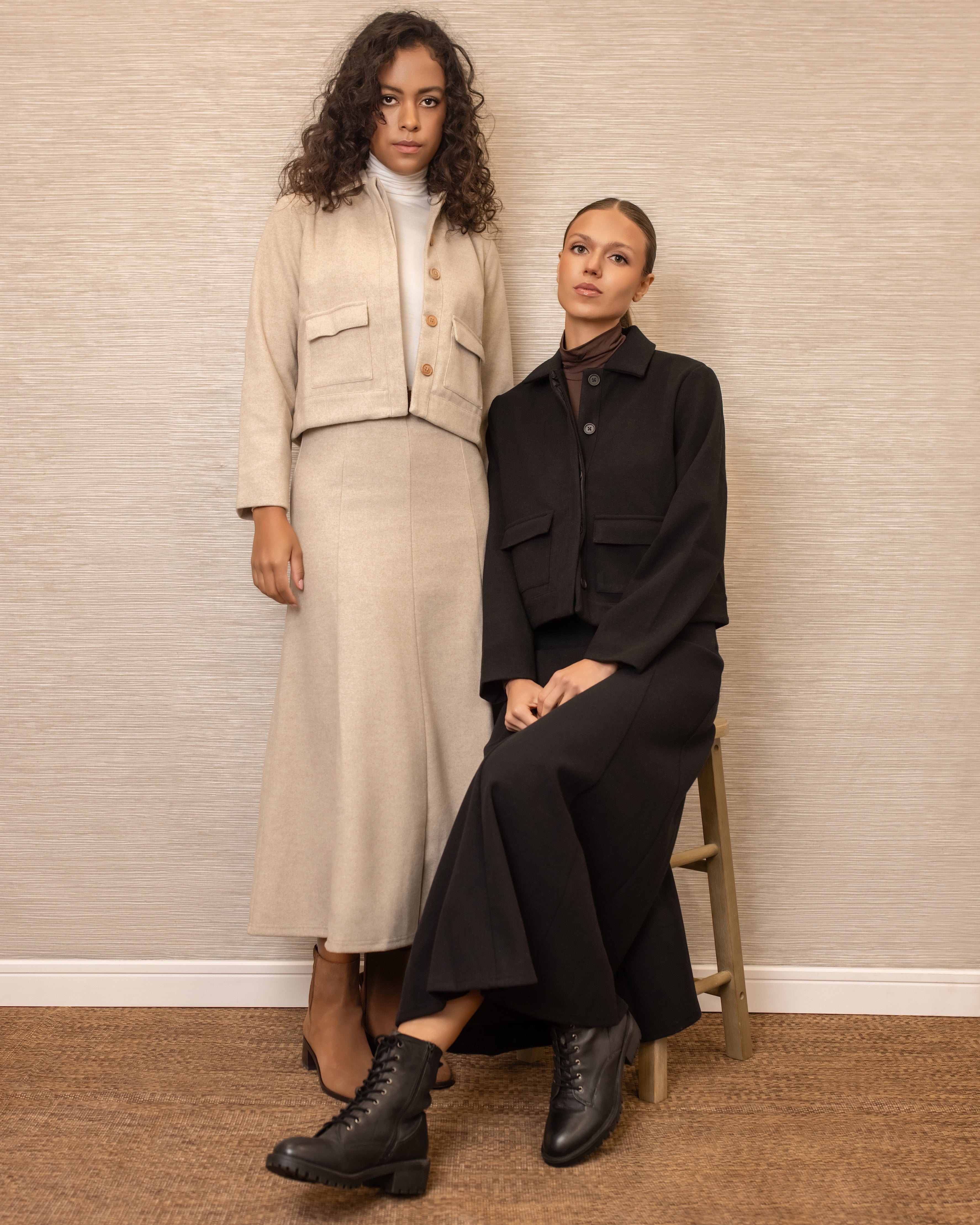 Cropped Cargo Jacket Black – C'Moi - Main Image