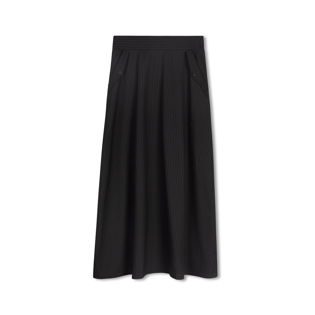 Pinstripe Skirt | Black