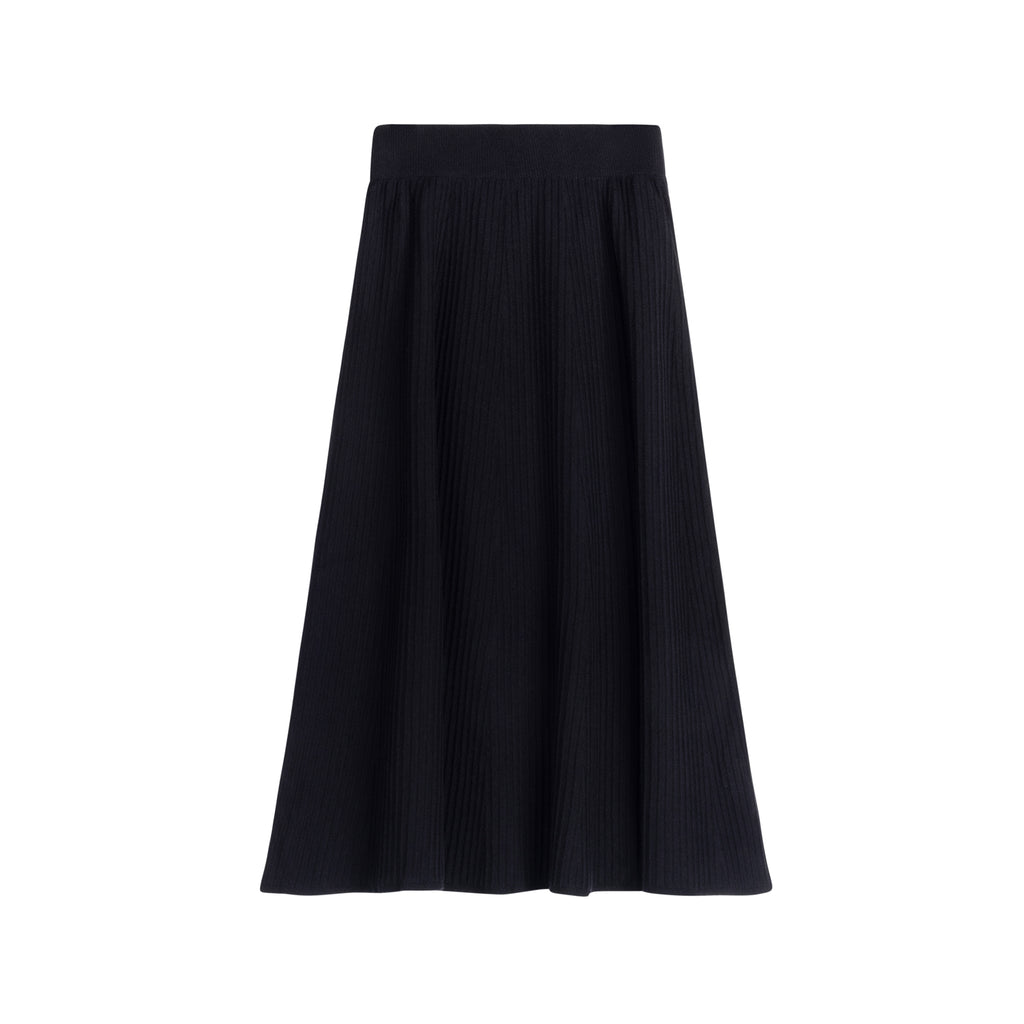 Midi Knit Skirt | BLACK