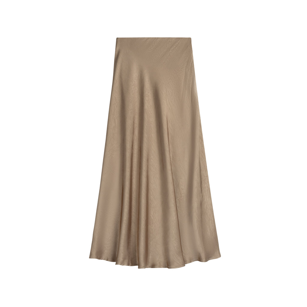 Crinkle Slip Skirt | Camel