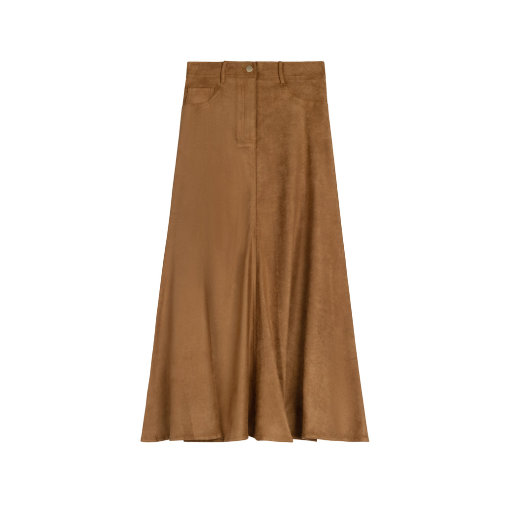 Suede Maxi Skirt | Camel