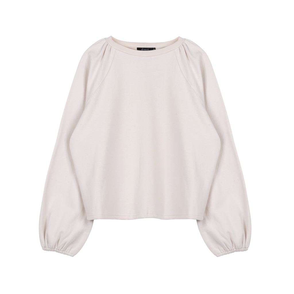 Puff Sleeve Crewneck | Cream