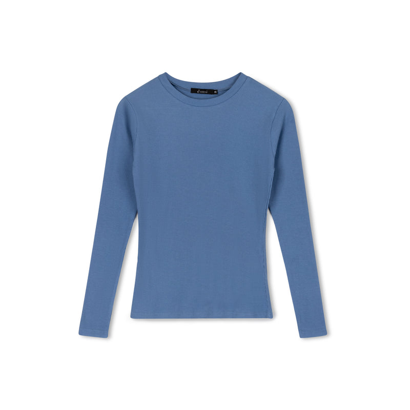 Ribbed Crewneck Tee | Periwinkle