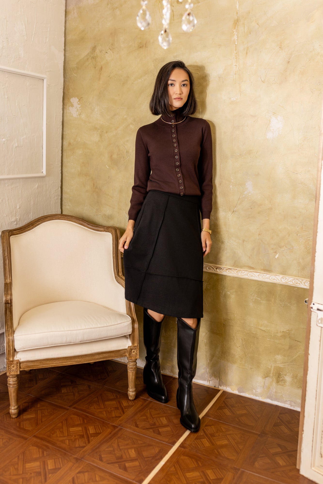 Button Sweater | Brown