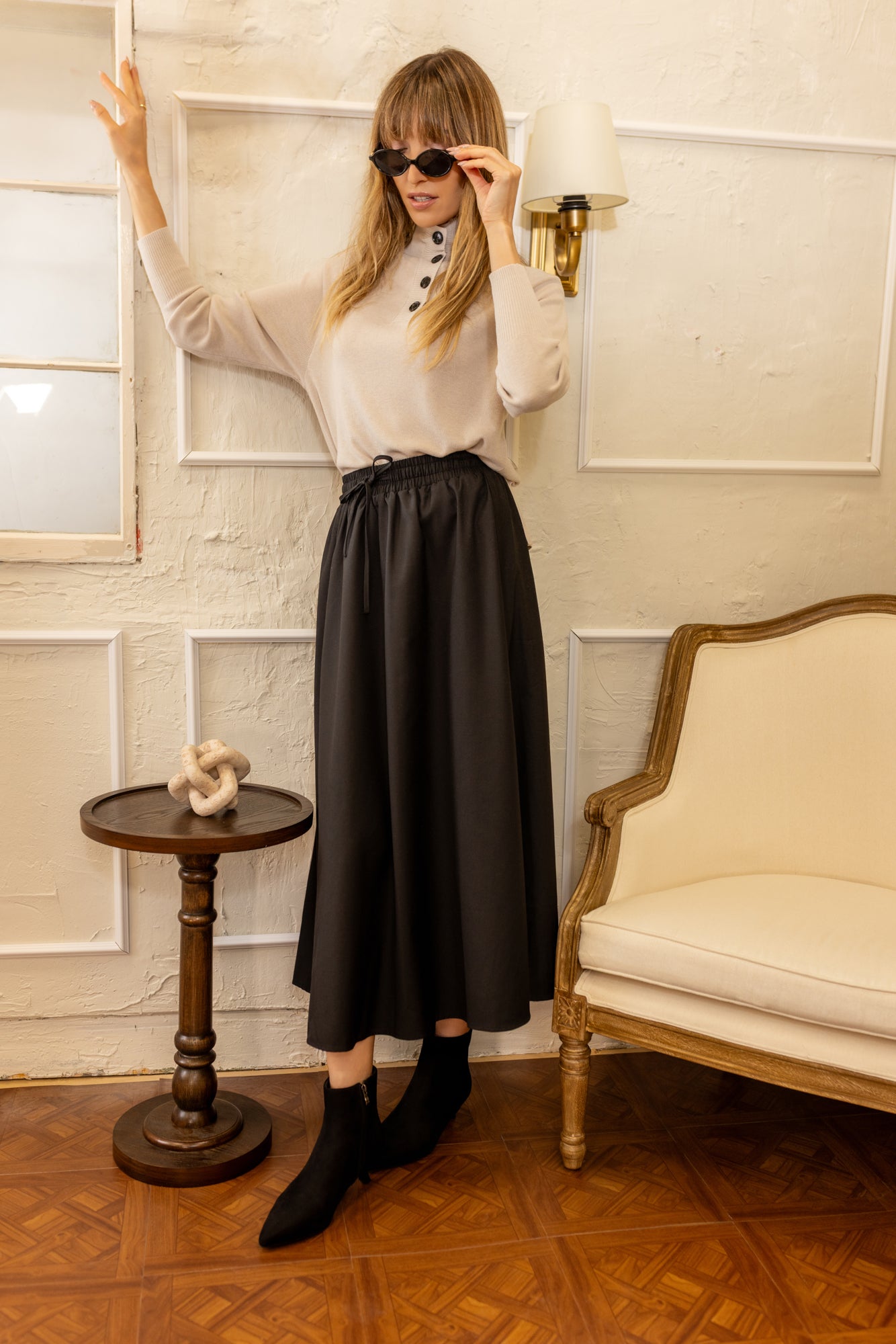 High Neck Sweater | Beige