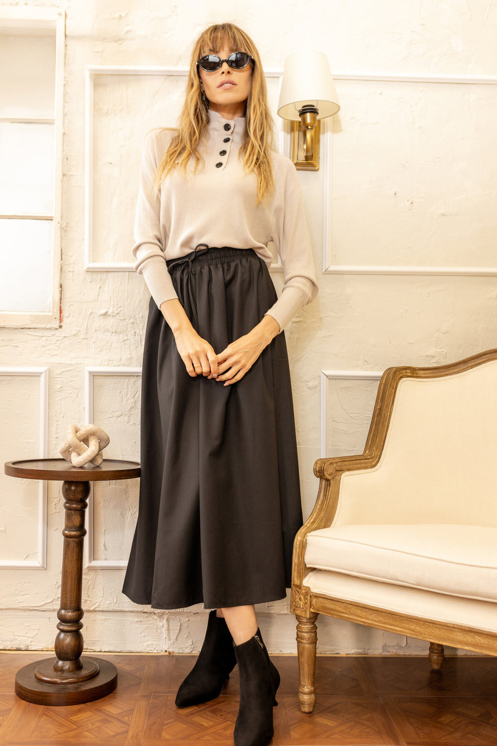 High Neck Sweater | Beige