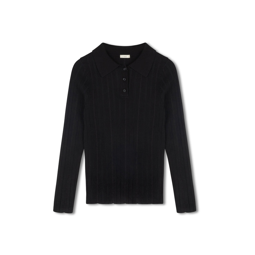 Knit Polo  | Black