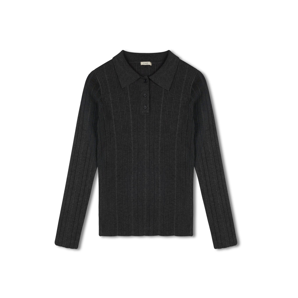 Knit Polo | Charcoal