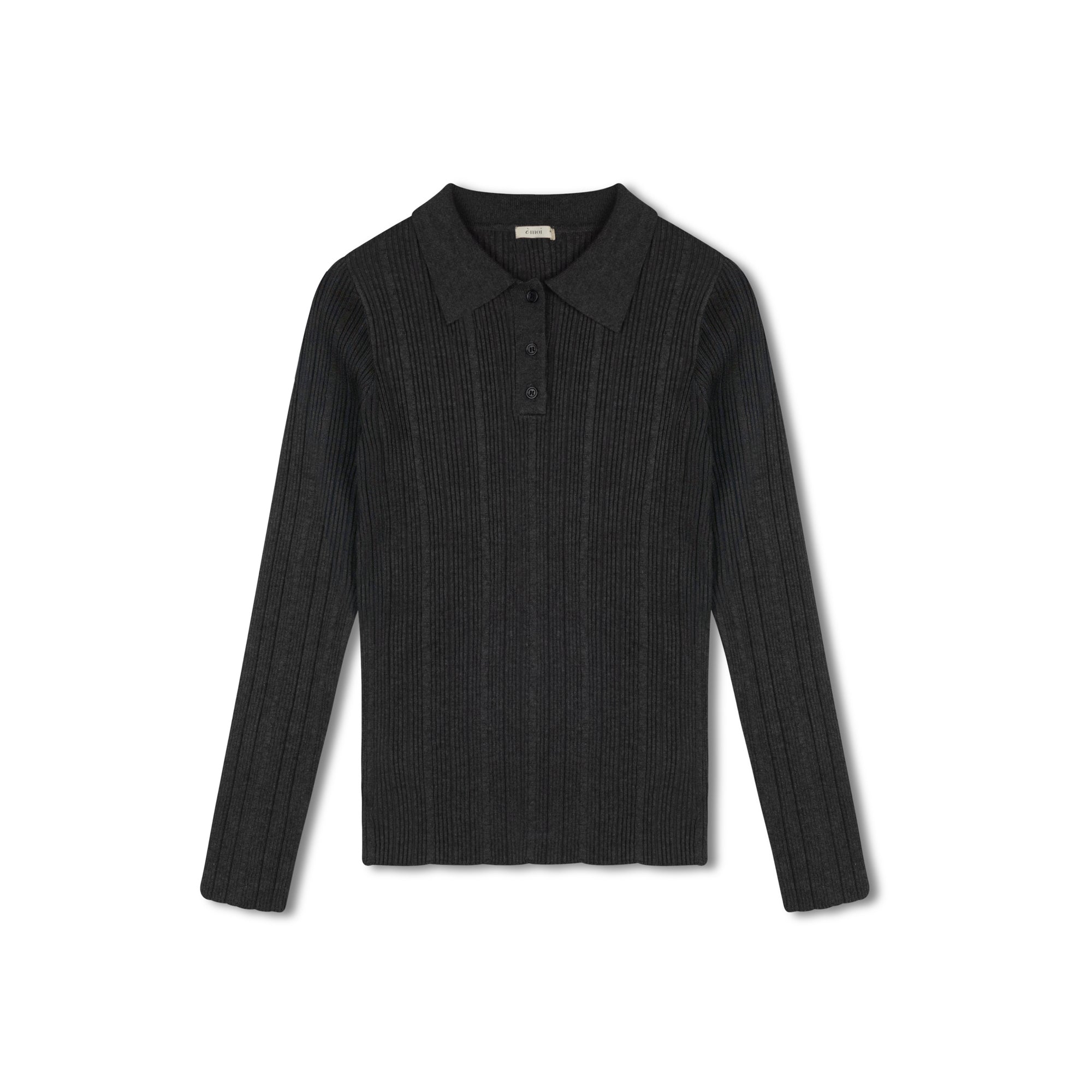 Knit Polo | Charcoal