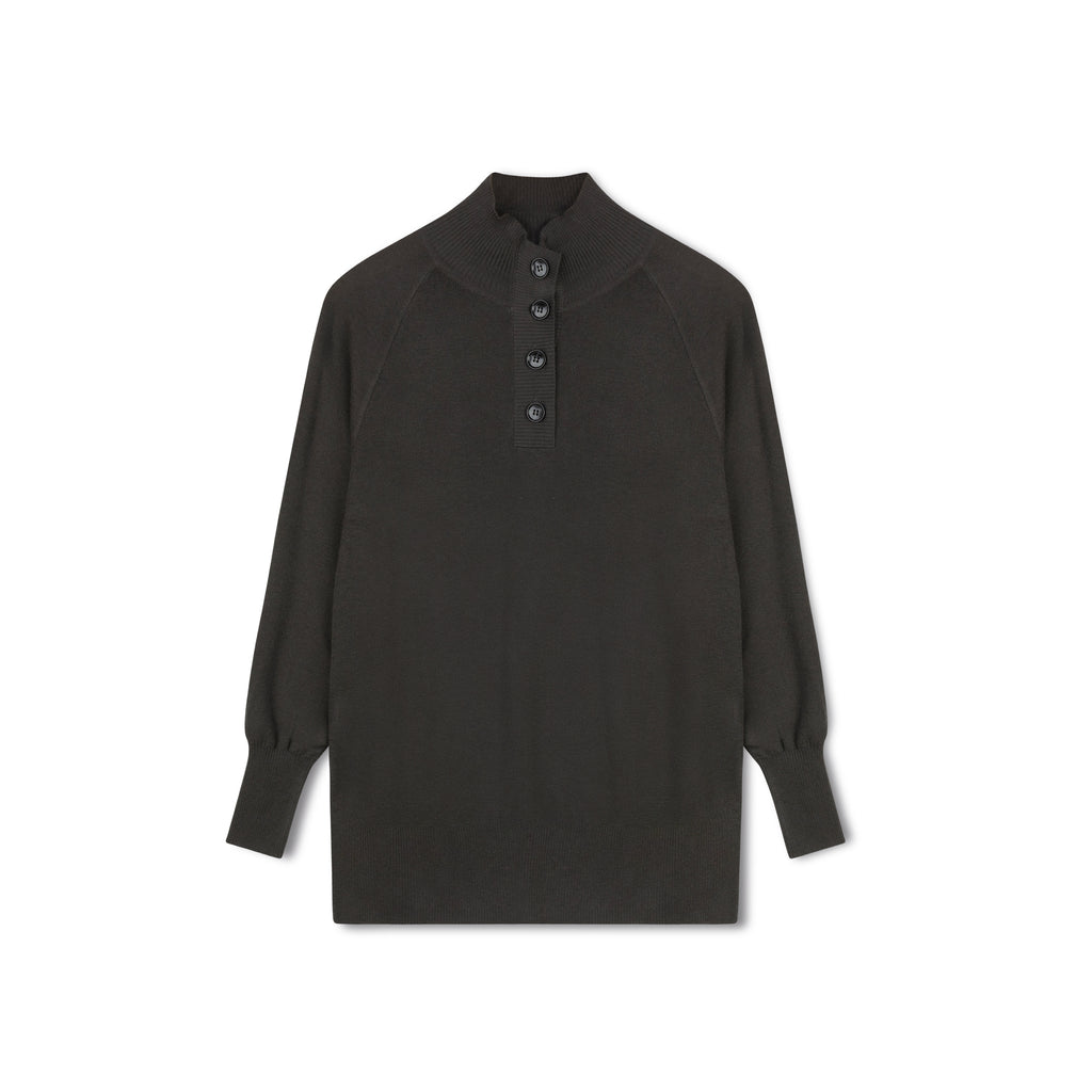 High Neck Sweater | Charcoal