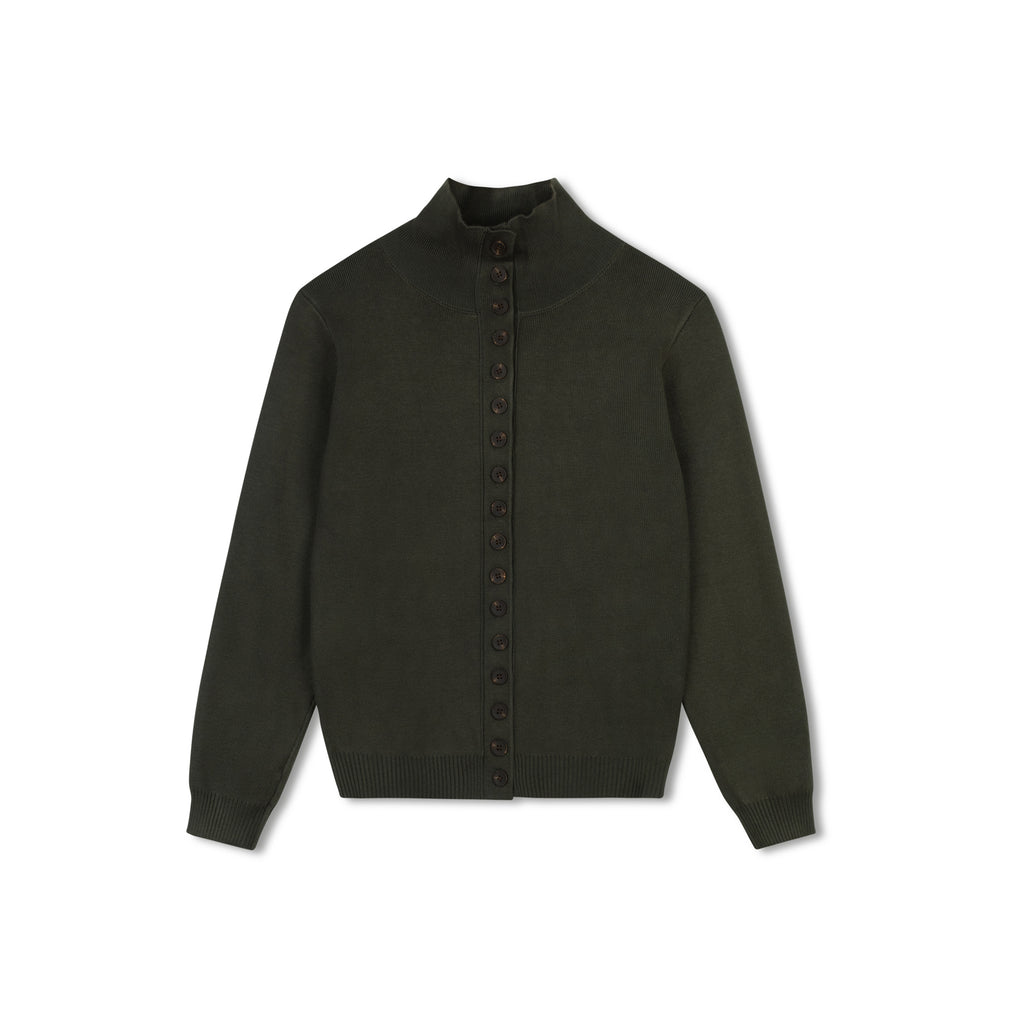 Button Sweater | Dark Green