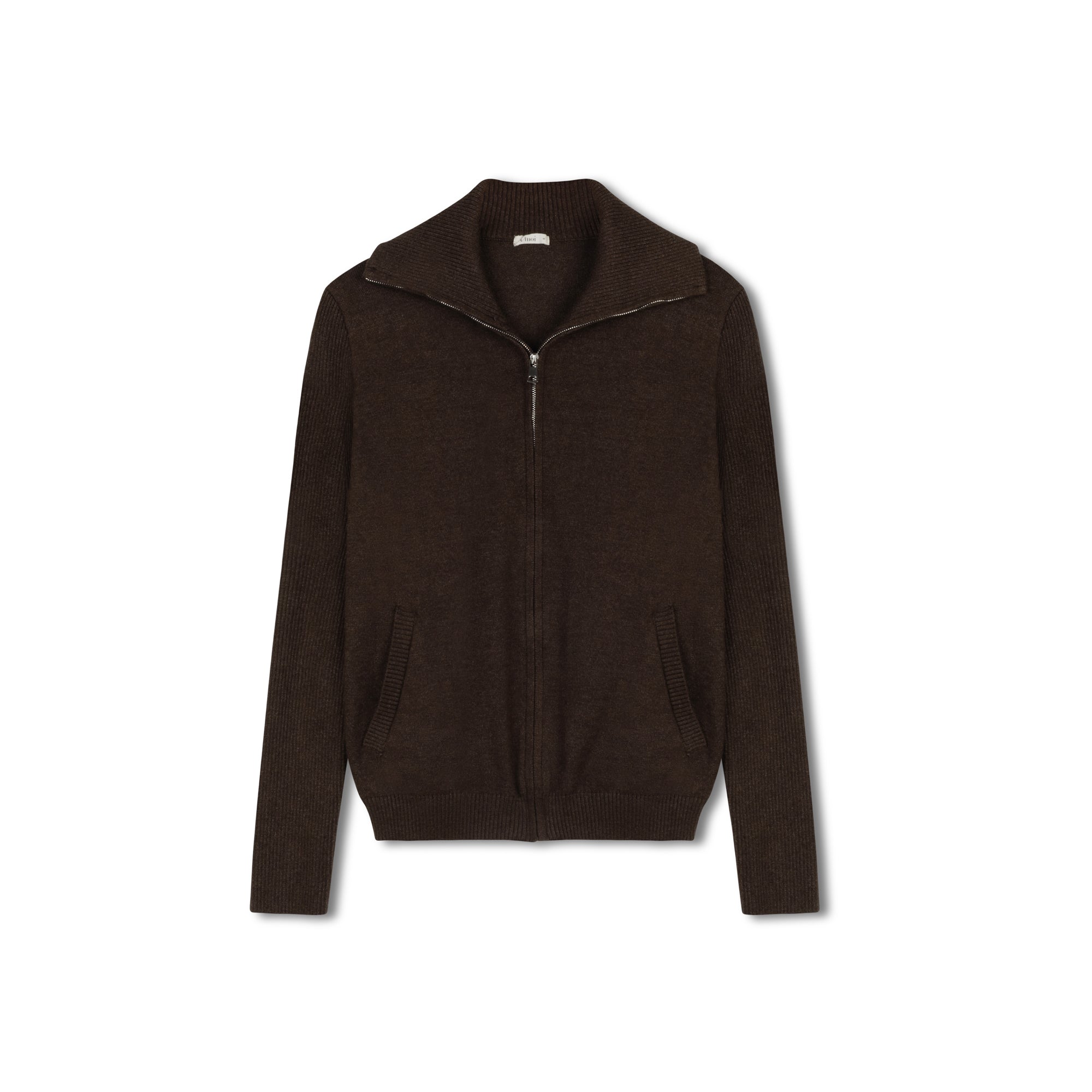 Double Zip Cardigan | Brown