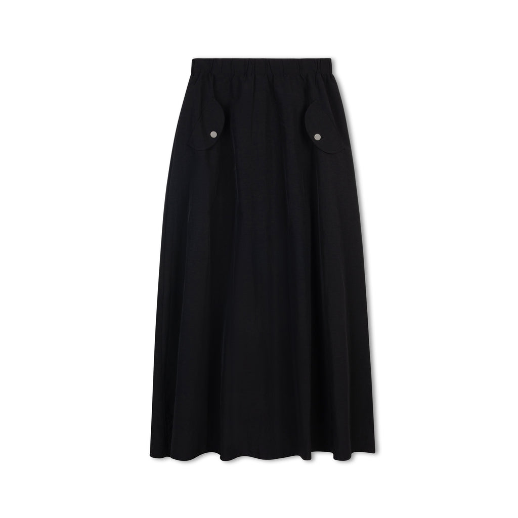 Oblique Maxi Skirt |Black