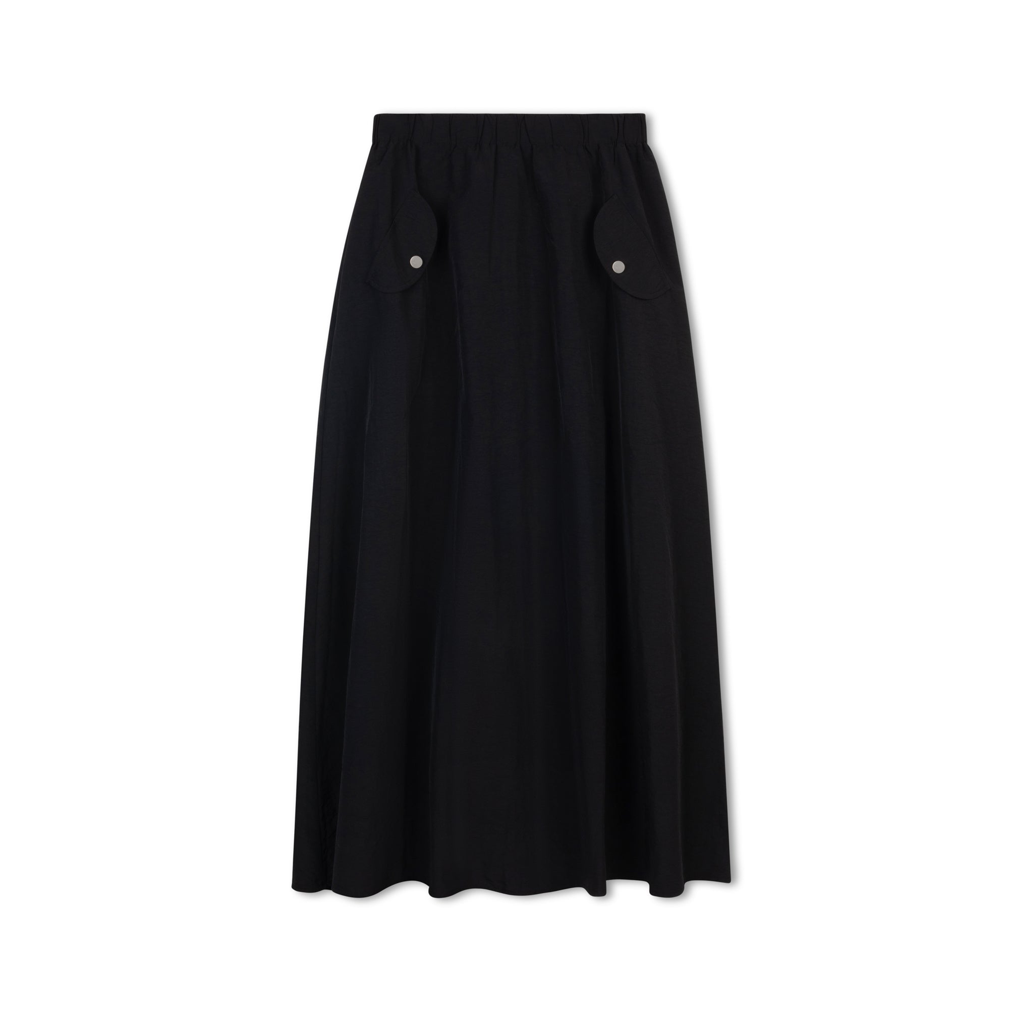 Oblique Maxi Skirt |Black