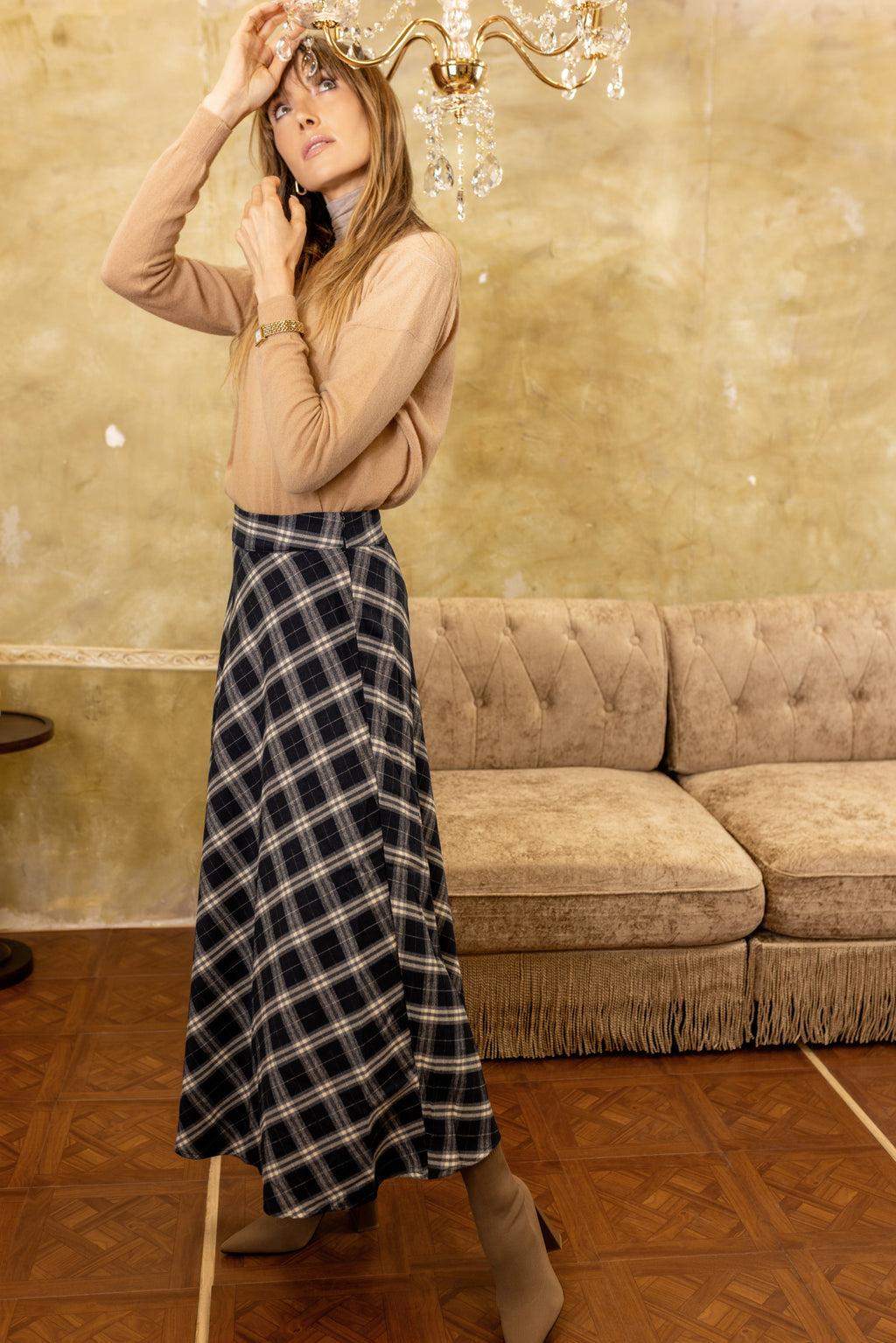 Plaid Skirt | Navy