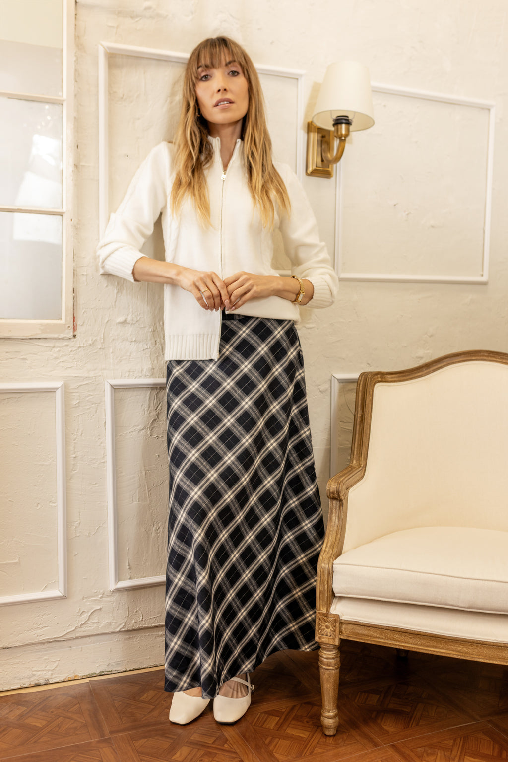 Plaid Skirt | Navy