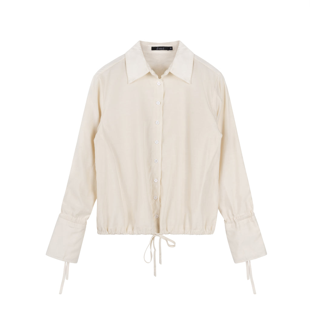 Drawstring Blouse | Cream [Final Sale]