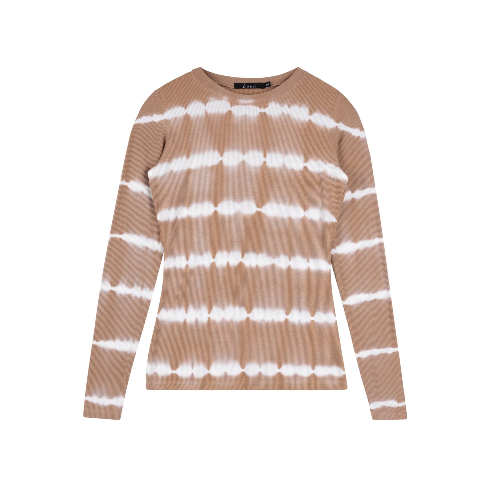 Tie Dye Ribbed Crewneck Tee | Beige [Final Sale]