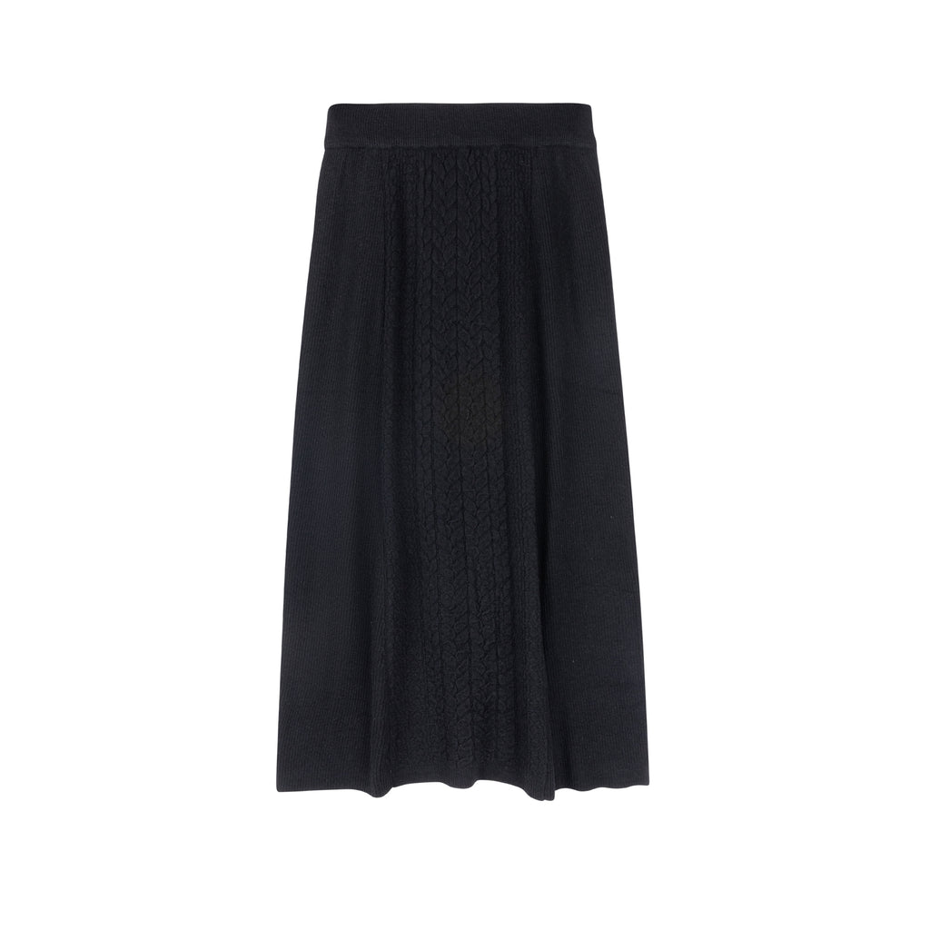 Sweater Knit Skirt | Black