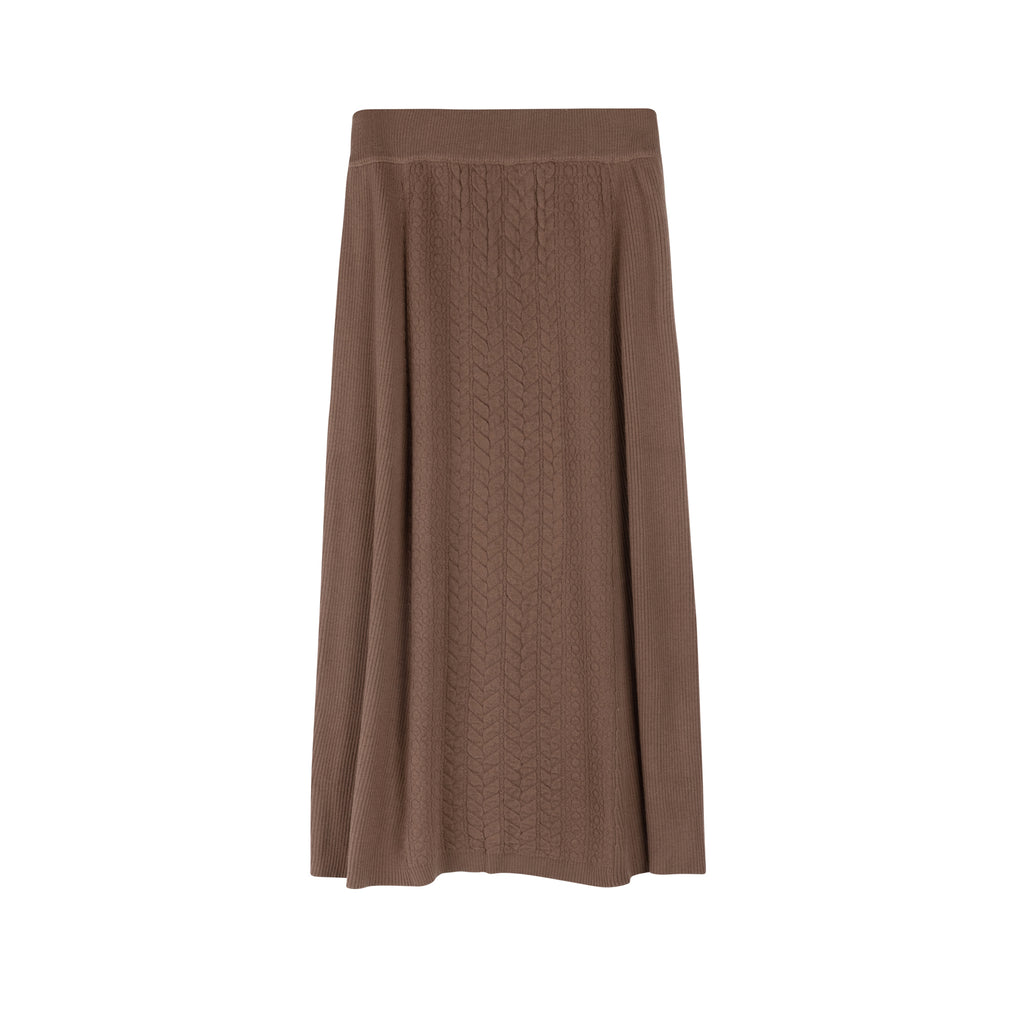 Sweater Knit Skirt | Brown