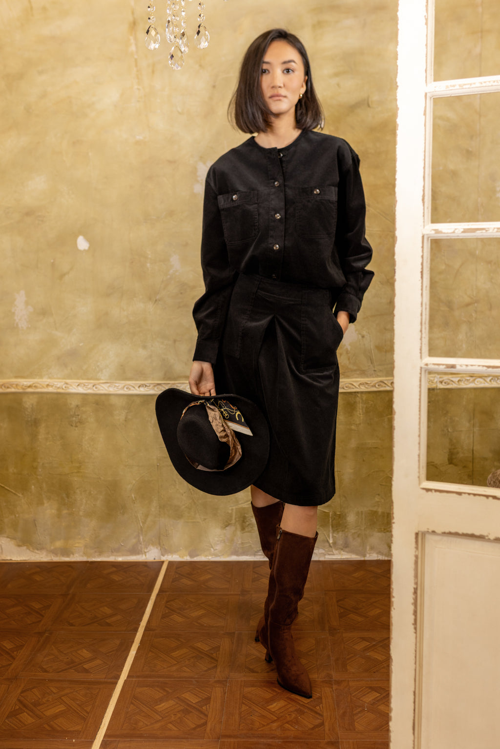 Corduroy Skirt  | Black