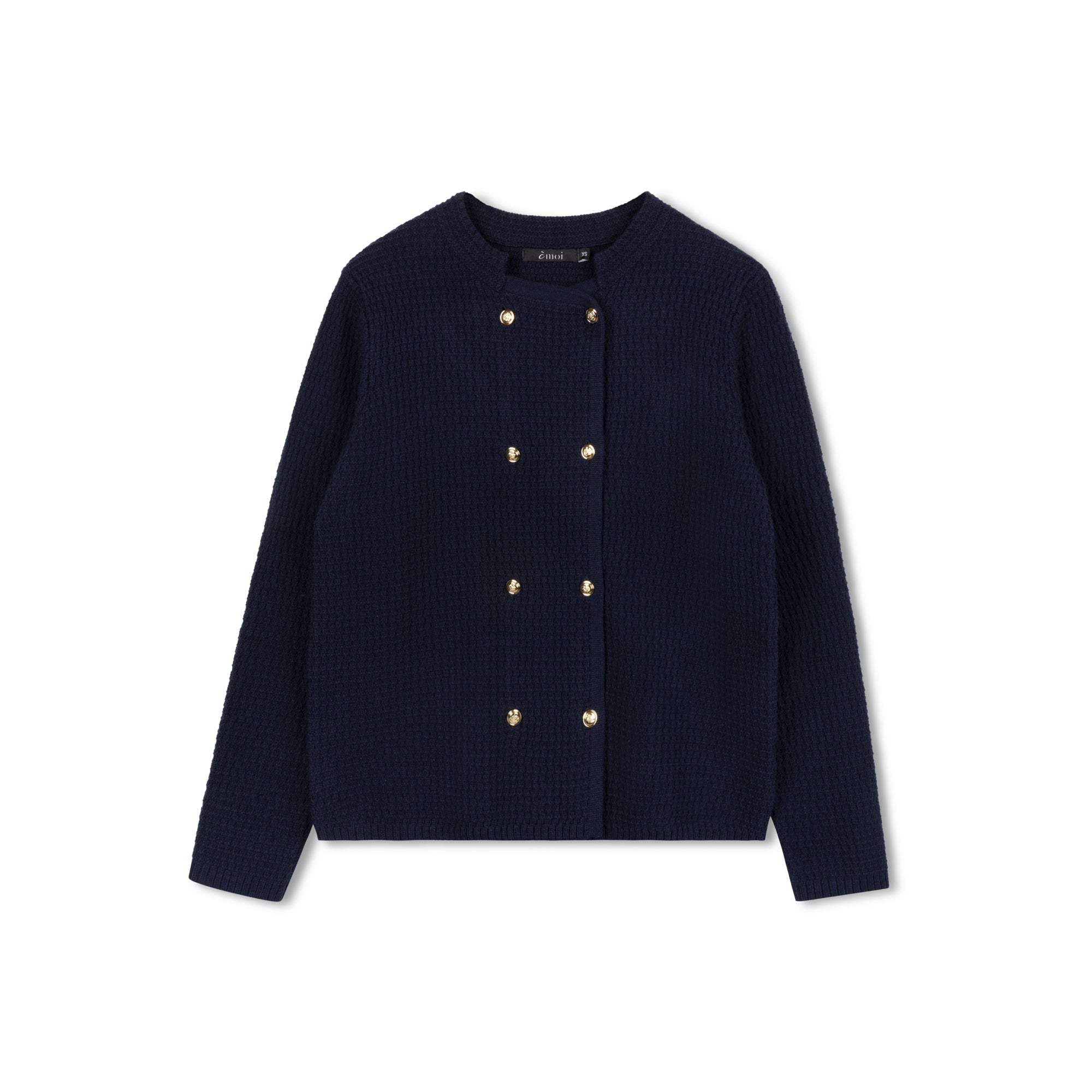 Waffle Knit Cardigan | Navy