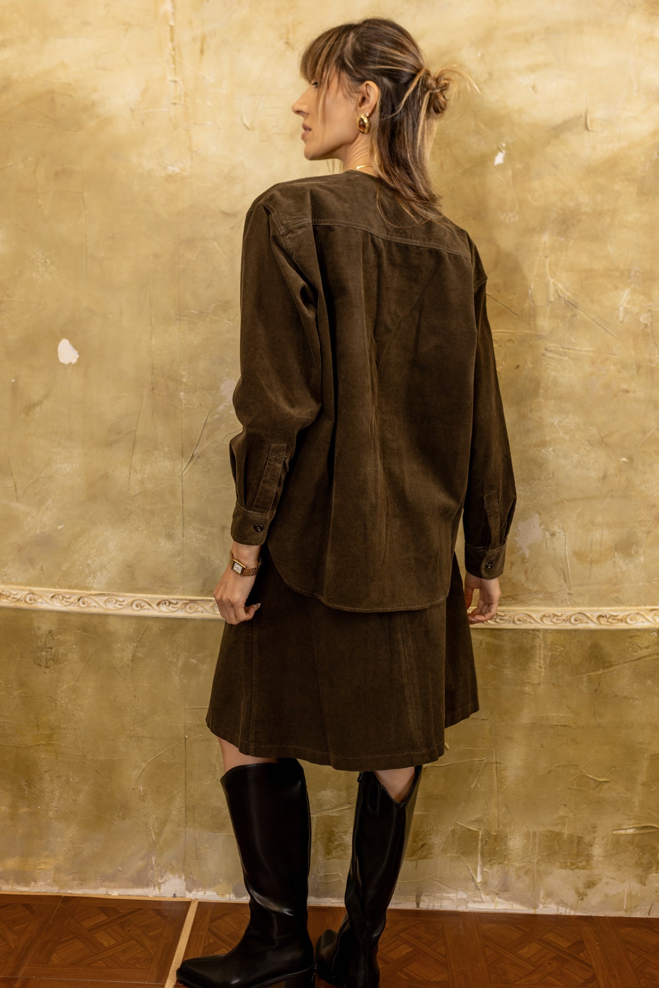 Corduroy Skirt  | Dark Green