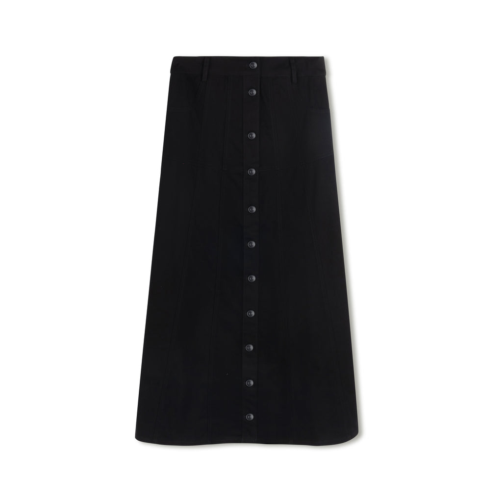 Estelle button-down skirt  | Denim Black