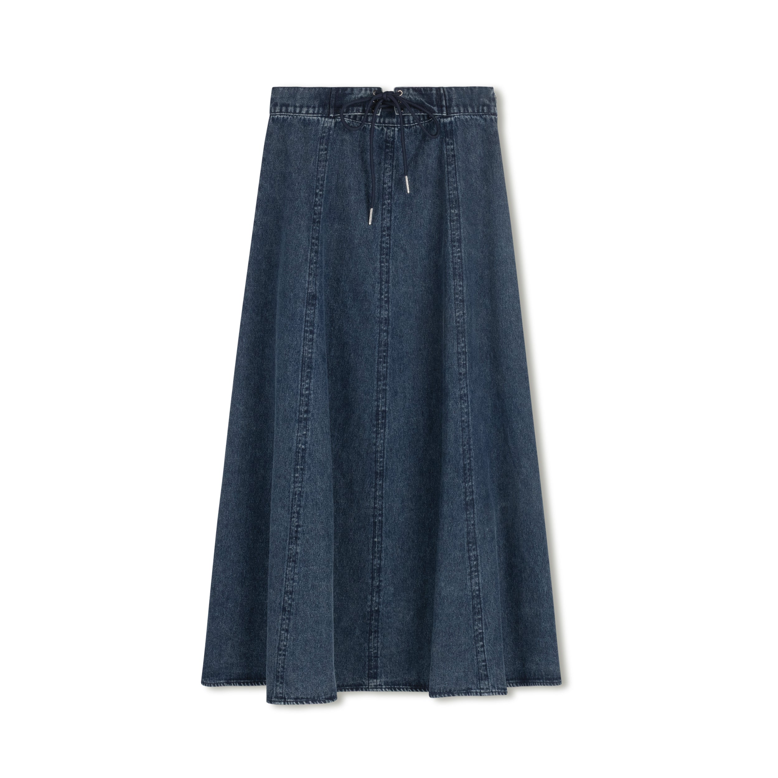 Anais Drawstring Denim Skirt | Blue