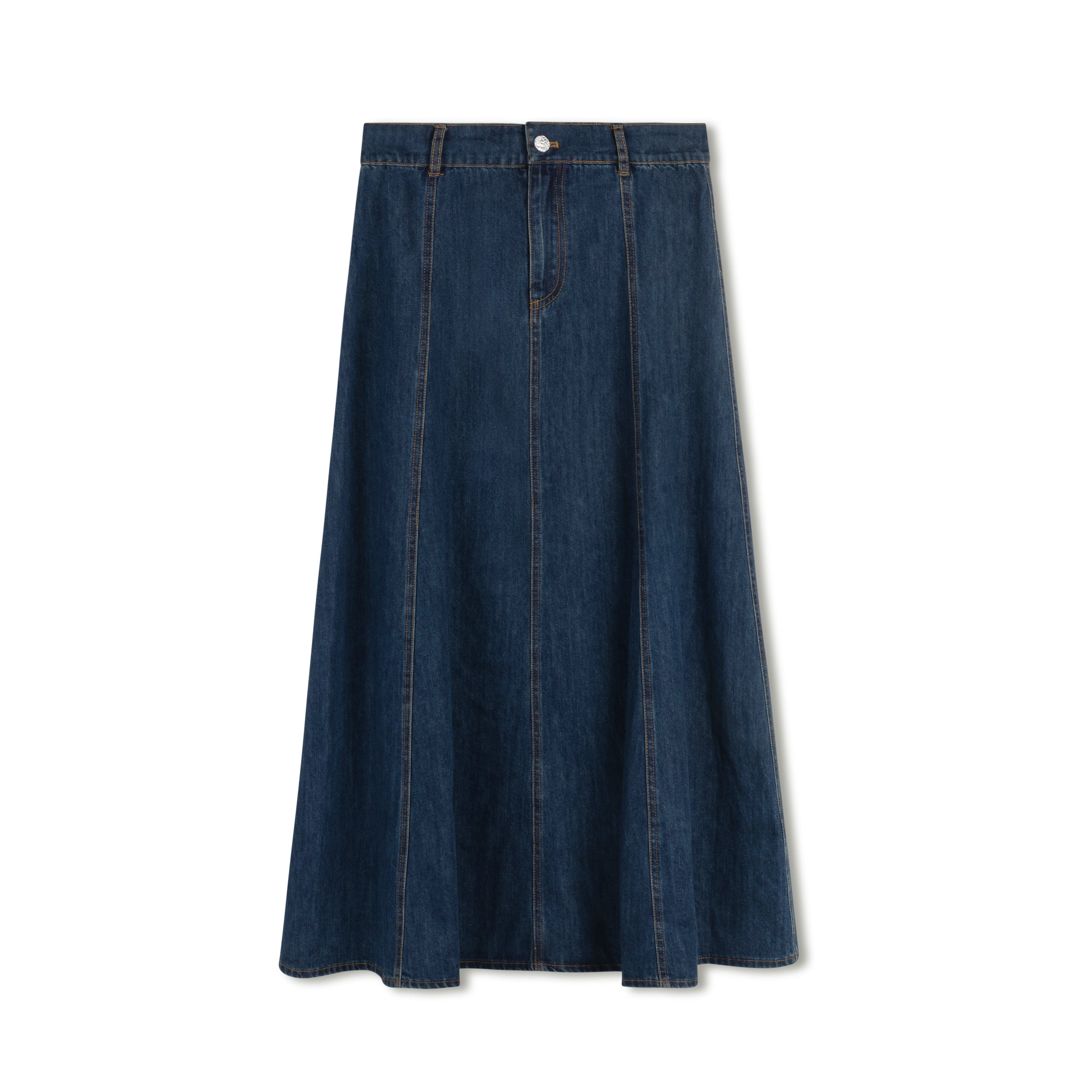 Jules Denim Panel Skirt | Blue