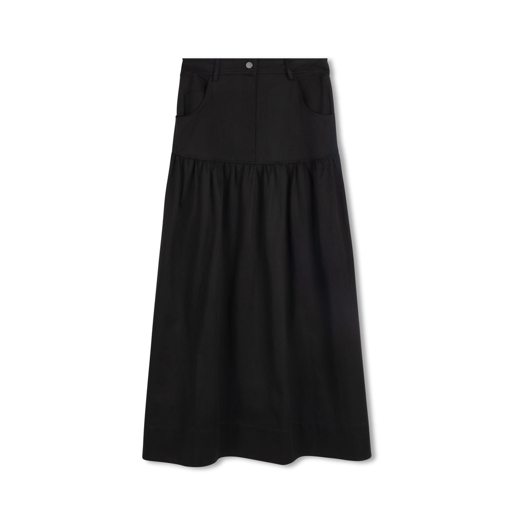 Clara Maxi Skirt  | Denim Black