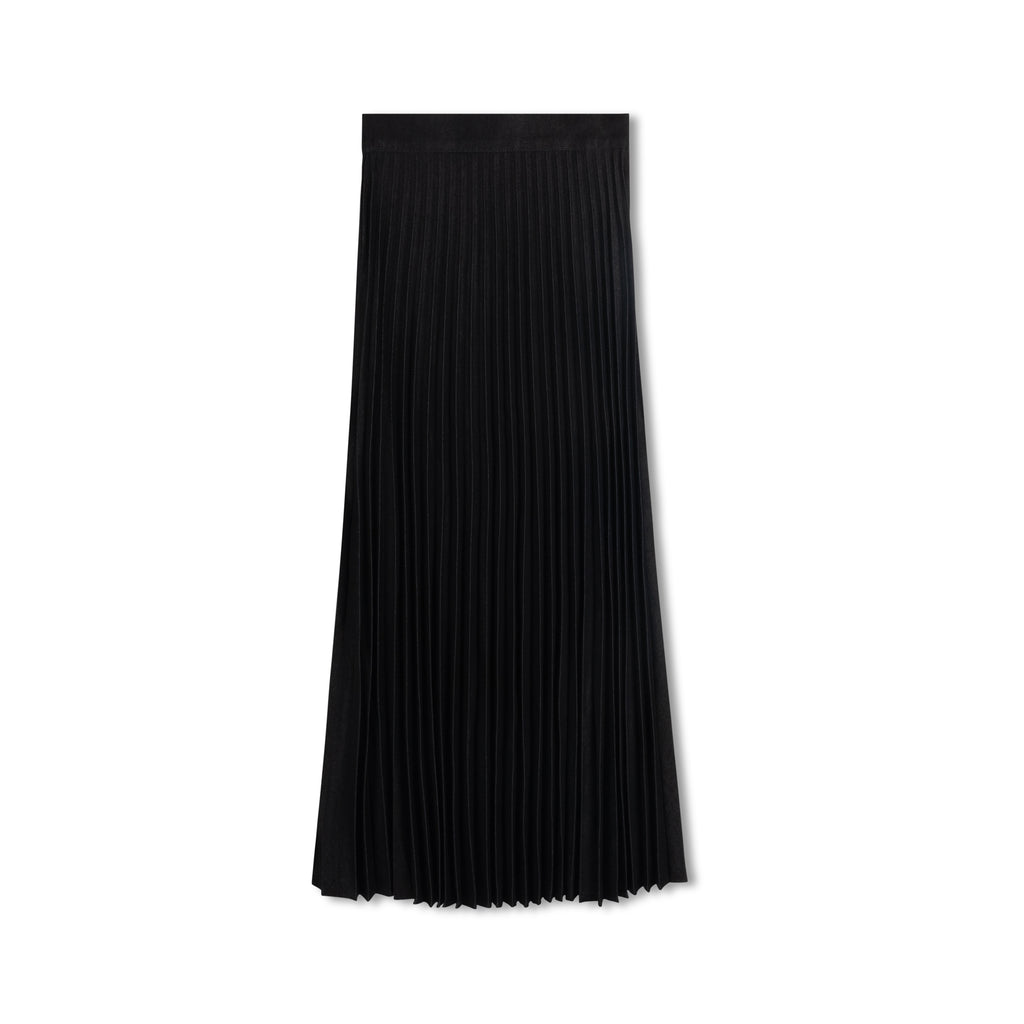 Pleated Denim Maxi | Black