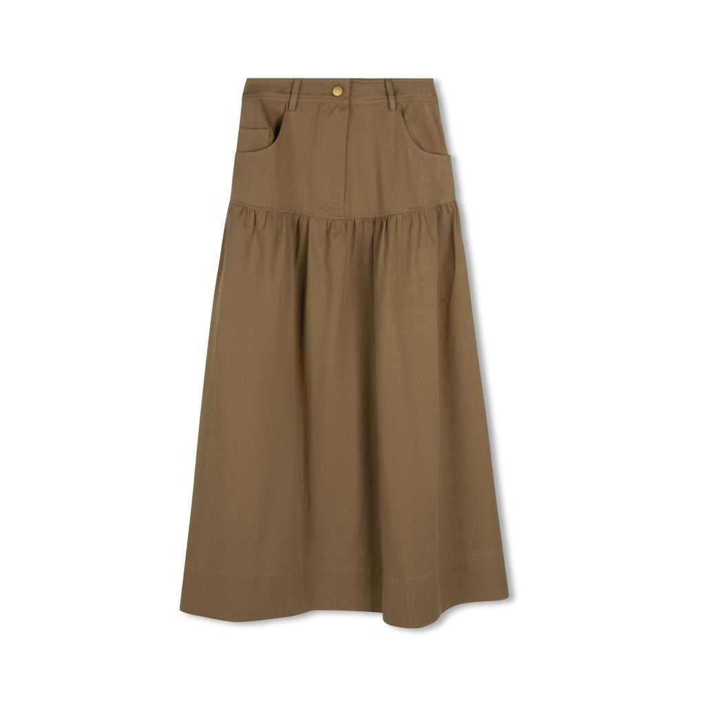 Clara Maxi Skirt  | Denim Brown