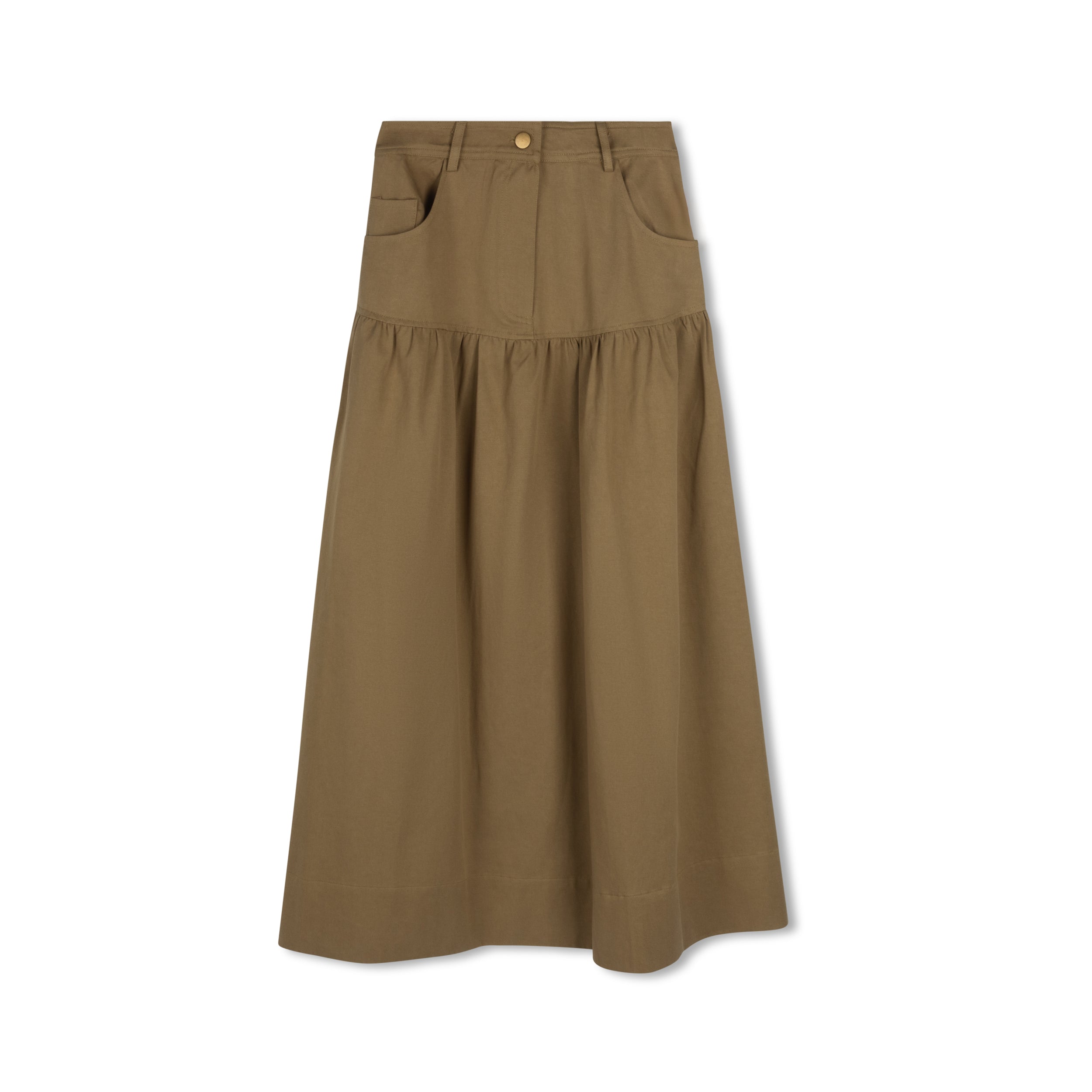 Clara Maxi Skirt  | Denim Brown