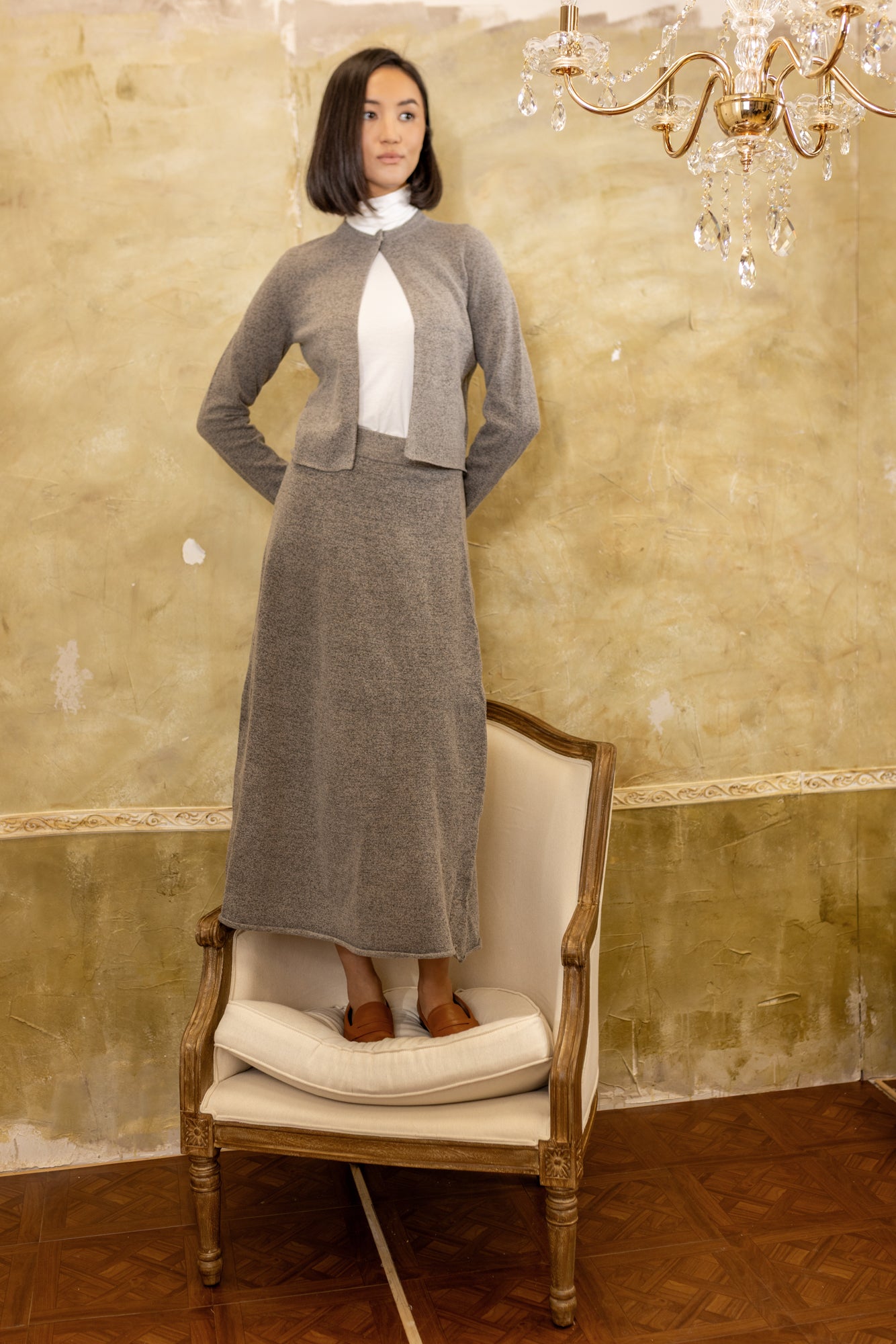 Open Knit Set | Gray