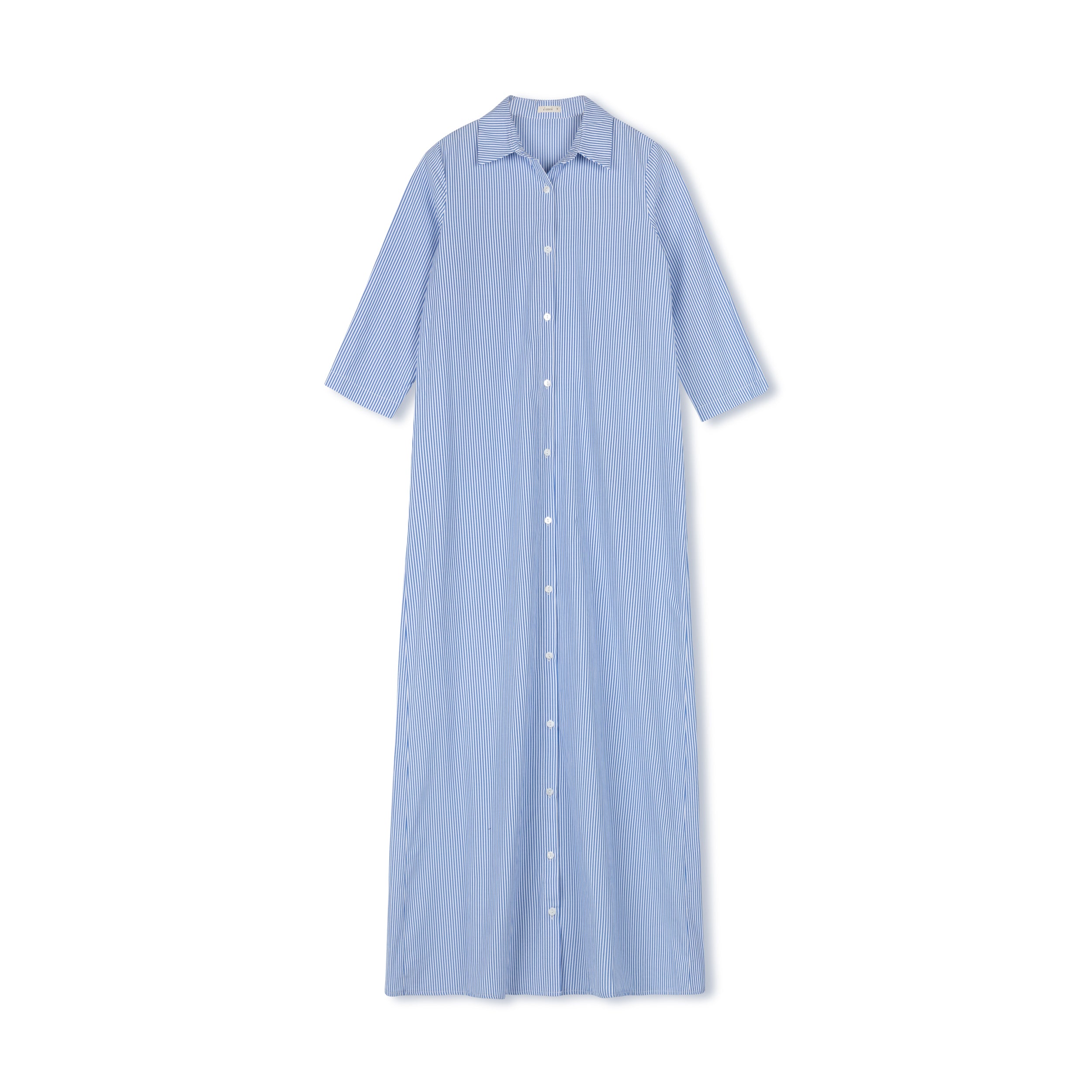 Pen-striped Shirtdress | Navy