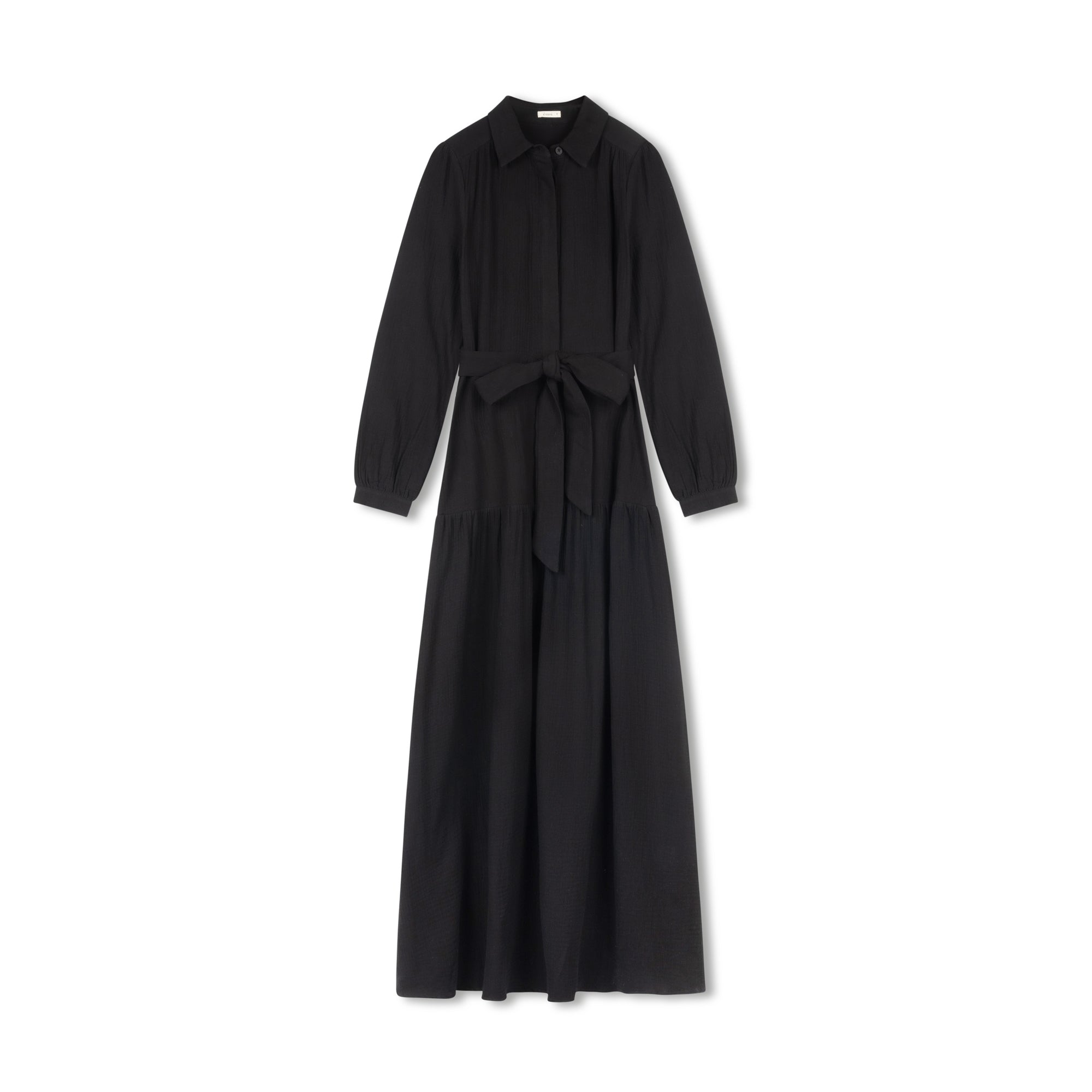 Belted Gauze dress | Black