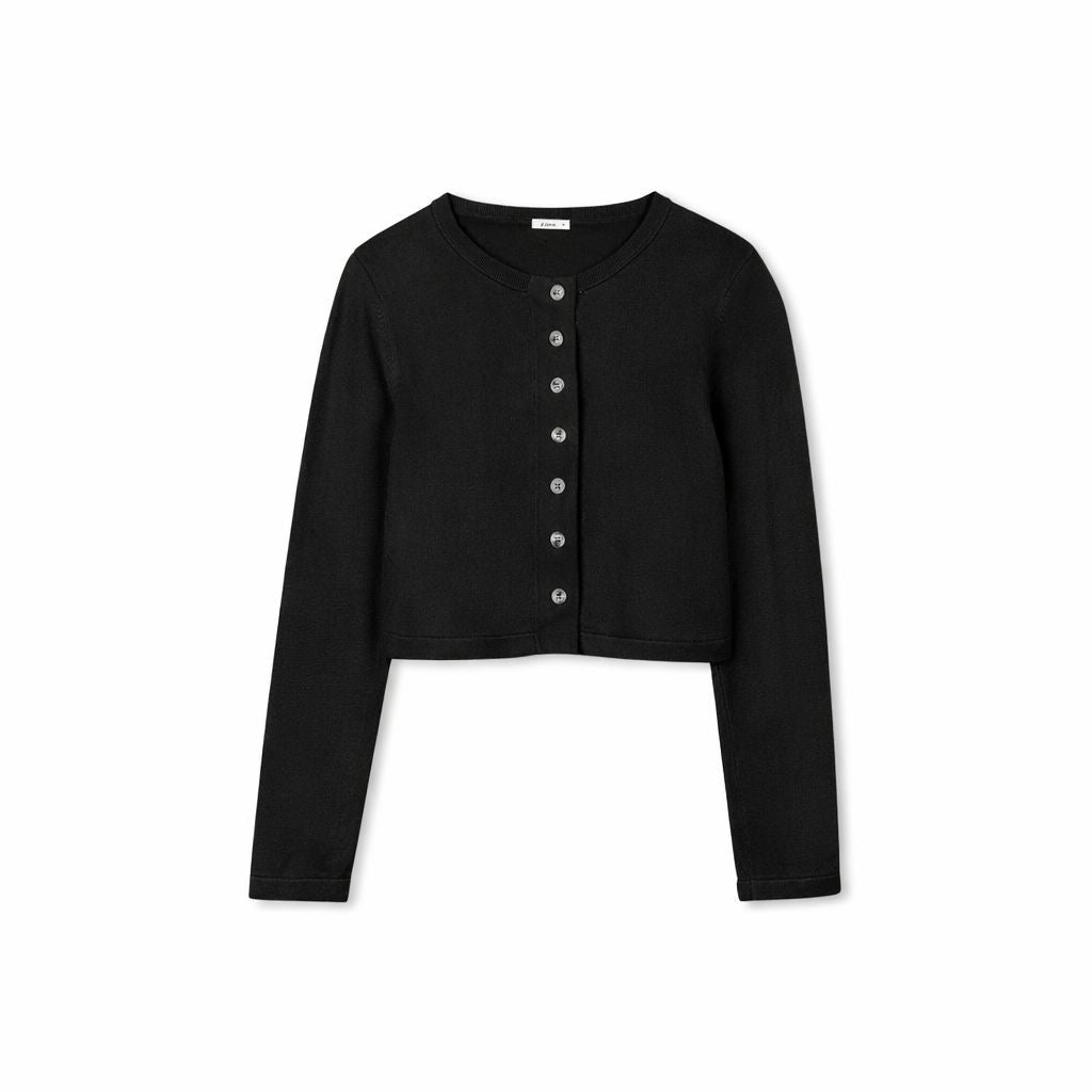 Button Down Cardi | Black (Set)