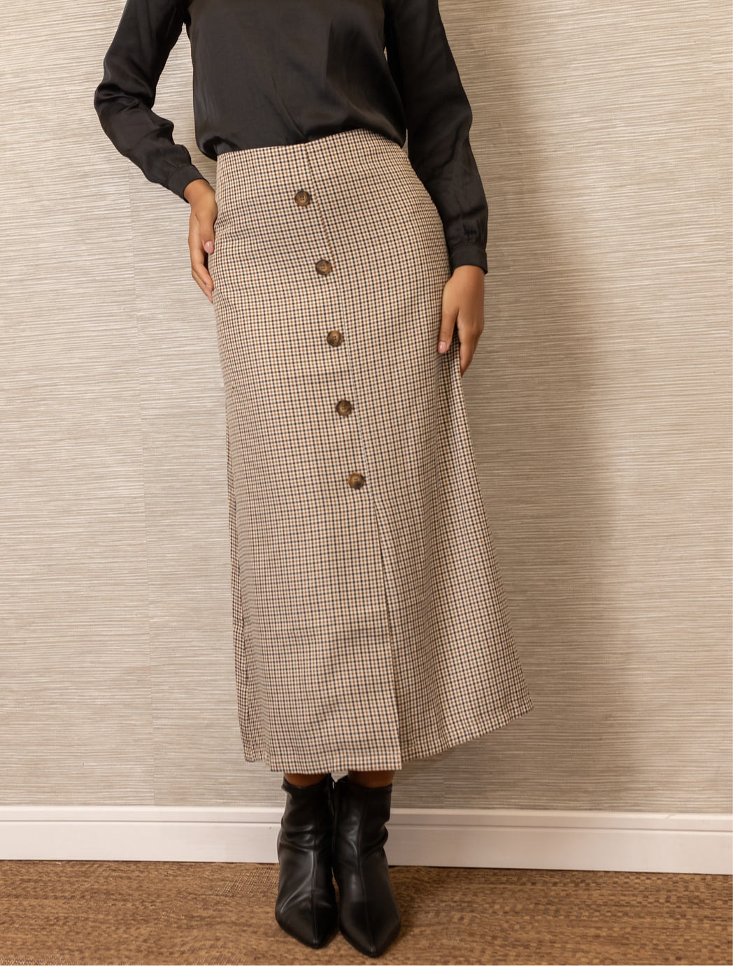 Plaid Skirt | Brown