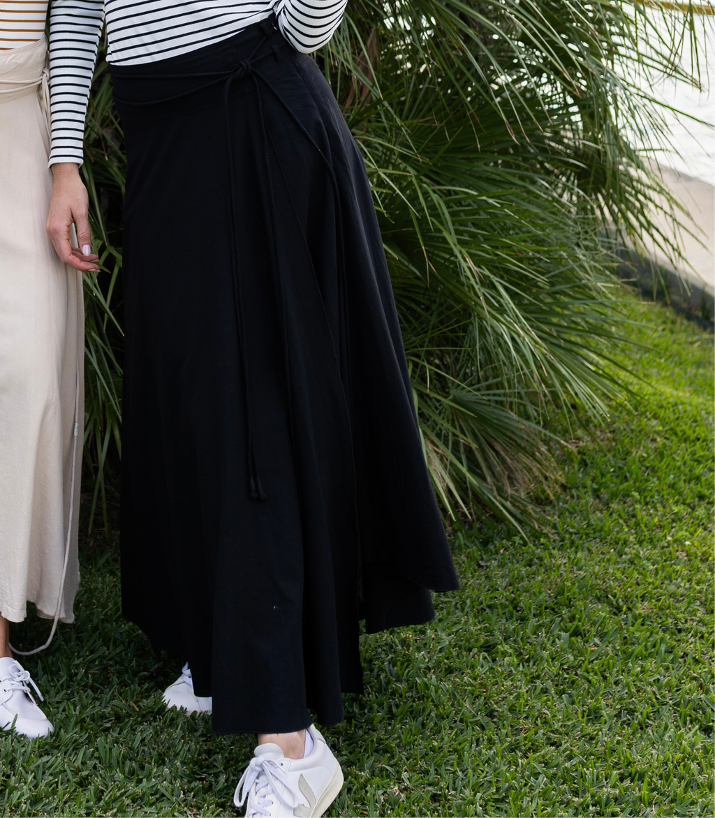 French Linen Skirt | Black