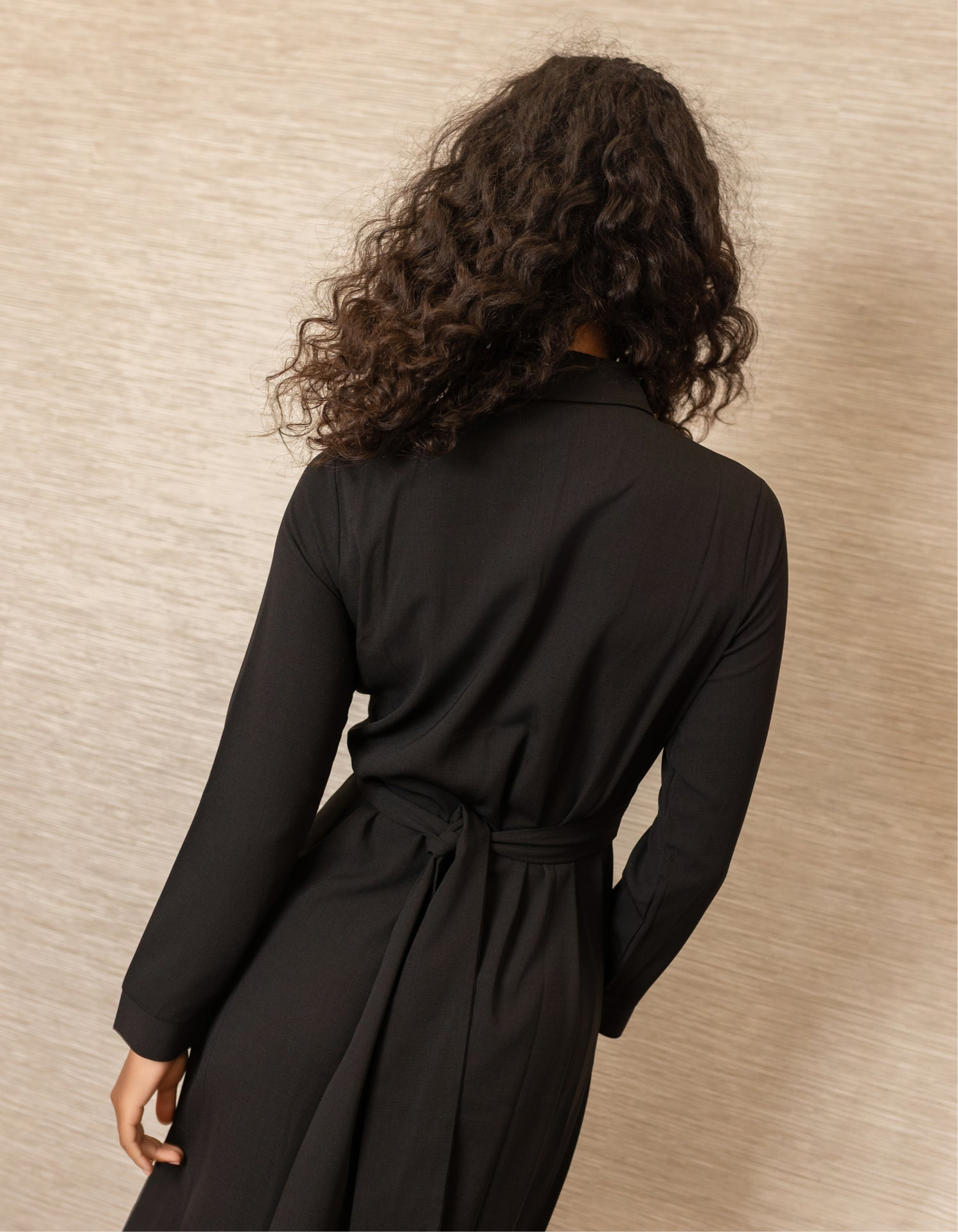 Wrap Front Shirtdress | Black