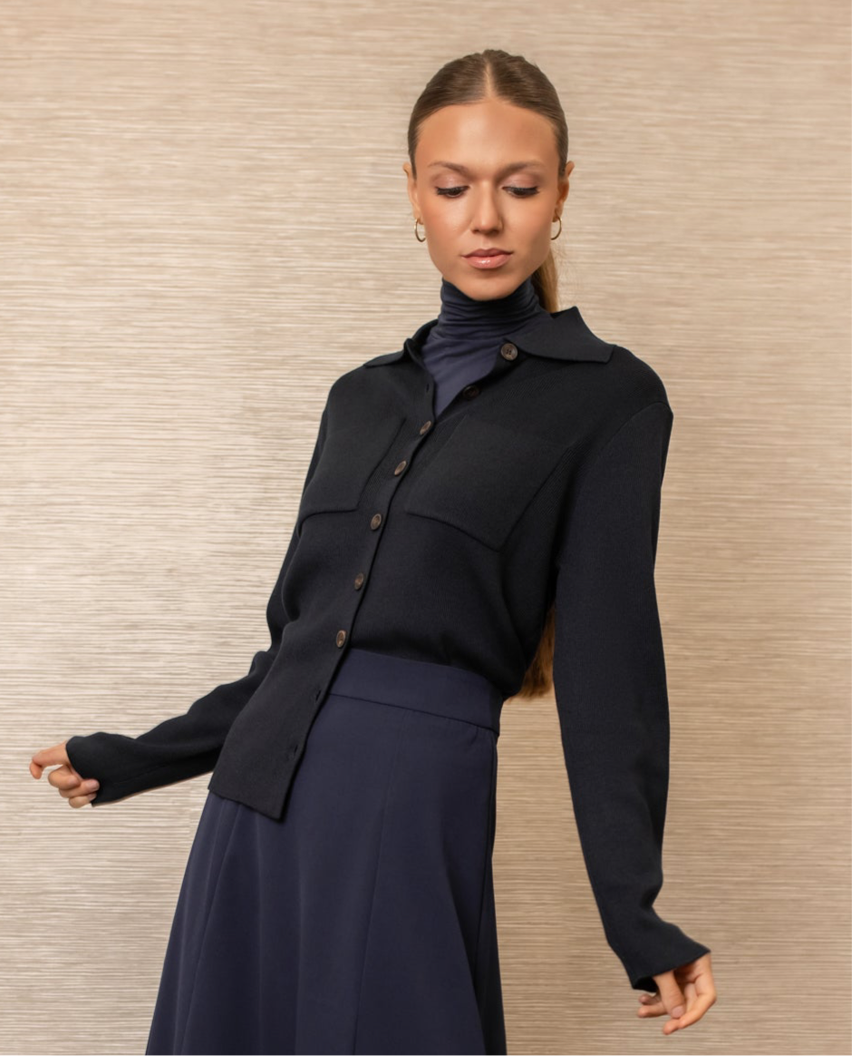 Button Down Top | Navy