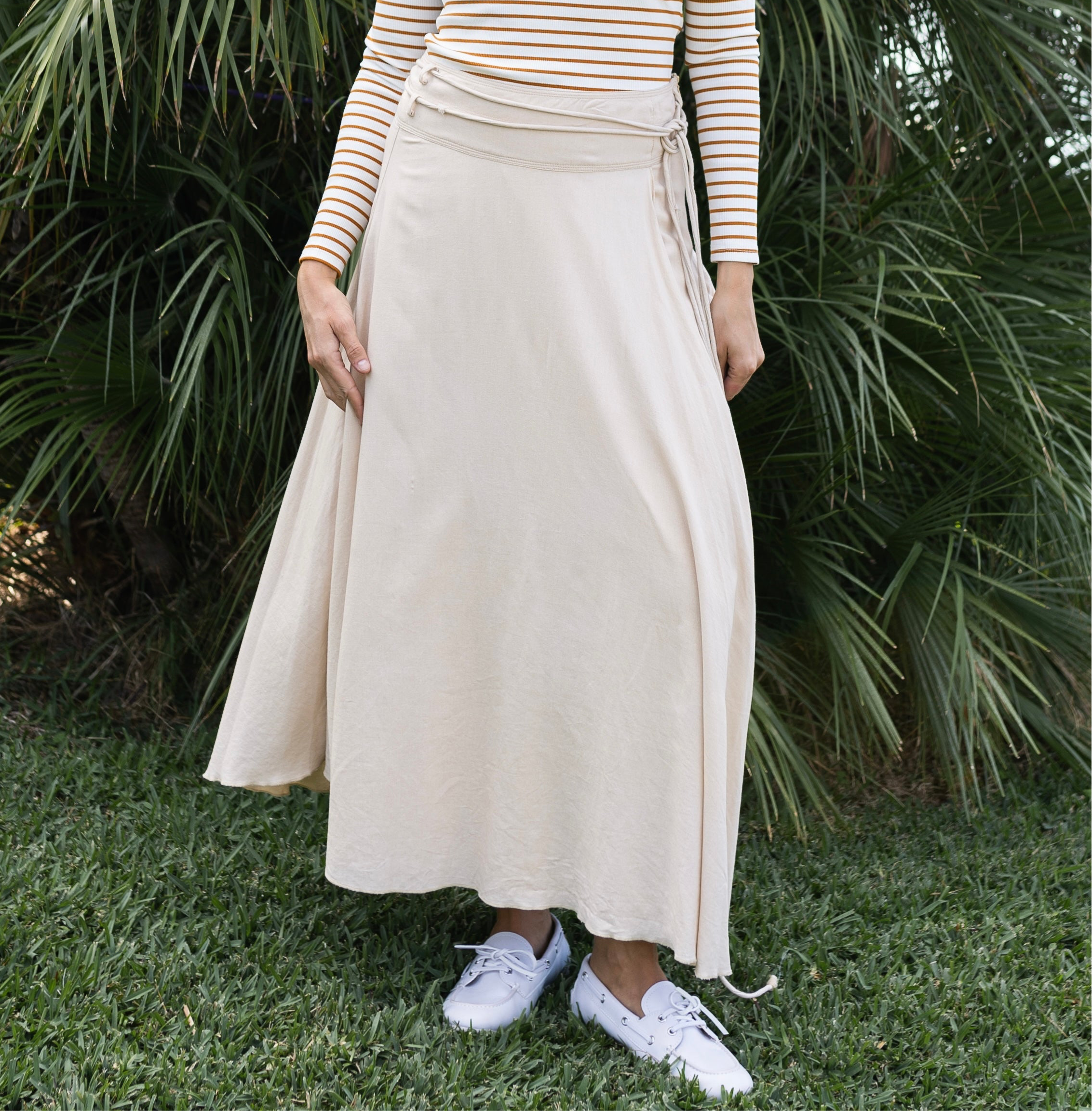 French Linen Skirt | Beige [Final Sale]