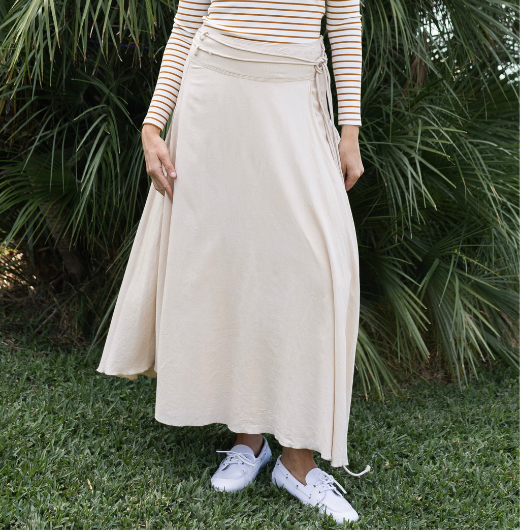 French Linen Skirt | Beige